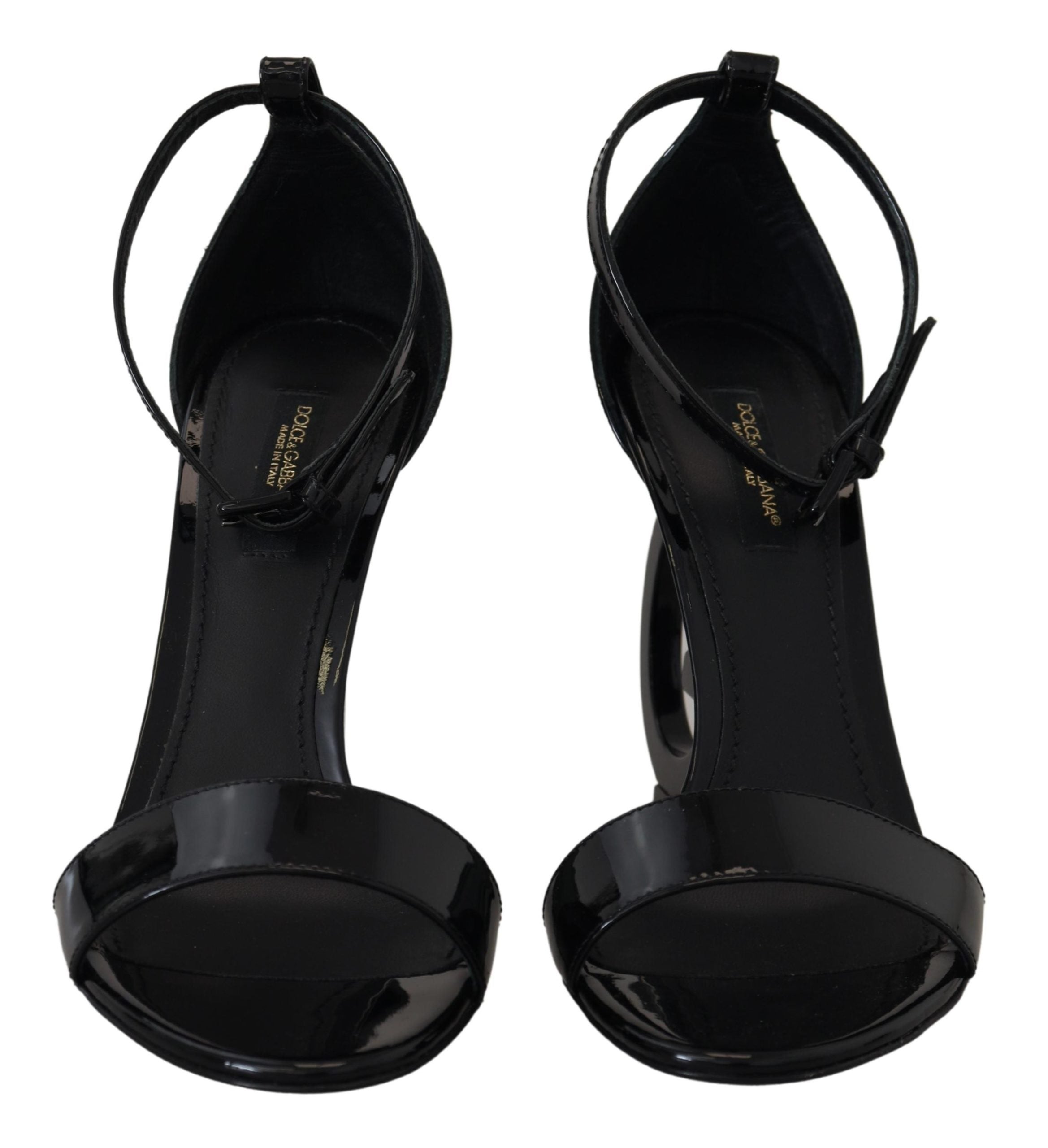 Dolce & Gabbana Elegant Black Leather Ankle Strap Sandals