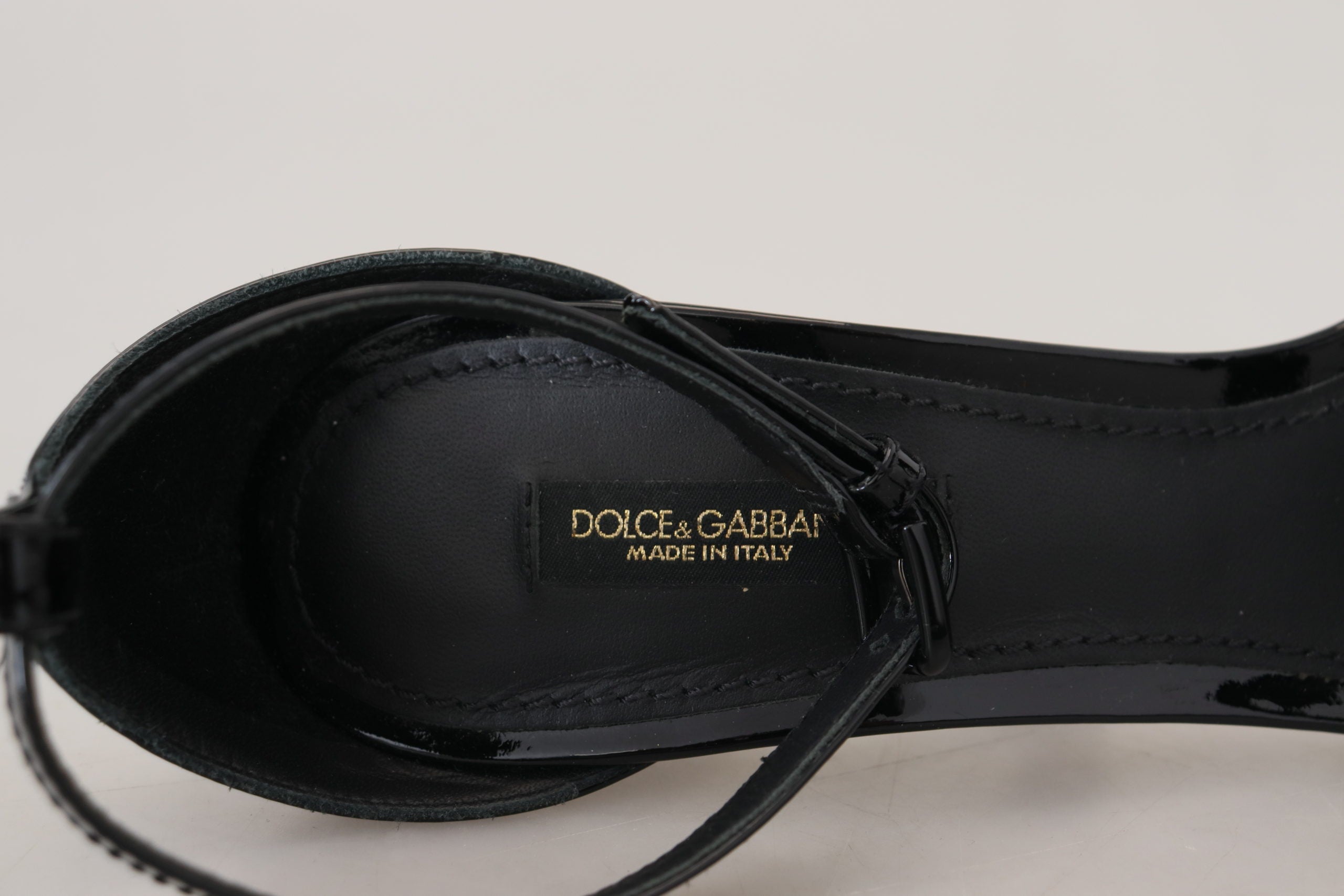 Dolce & Gabbana Elegant Black Leather Ankle Strap Sandals