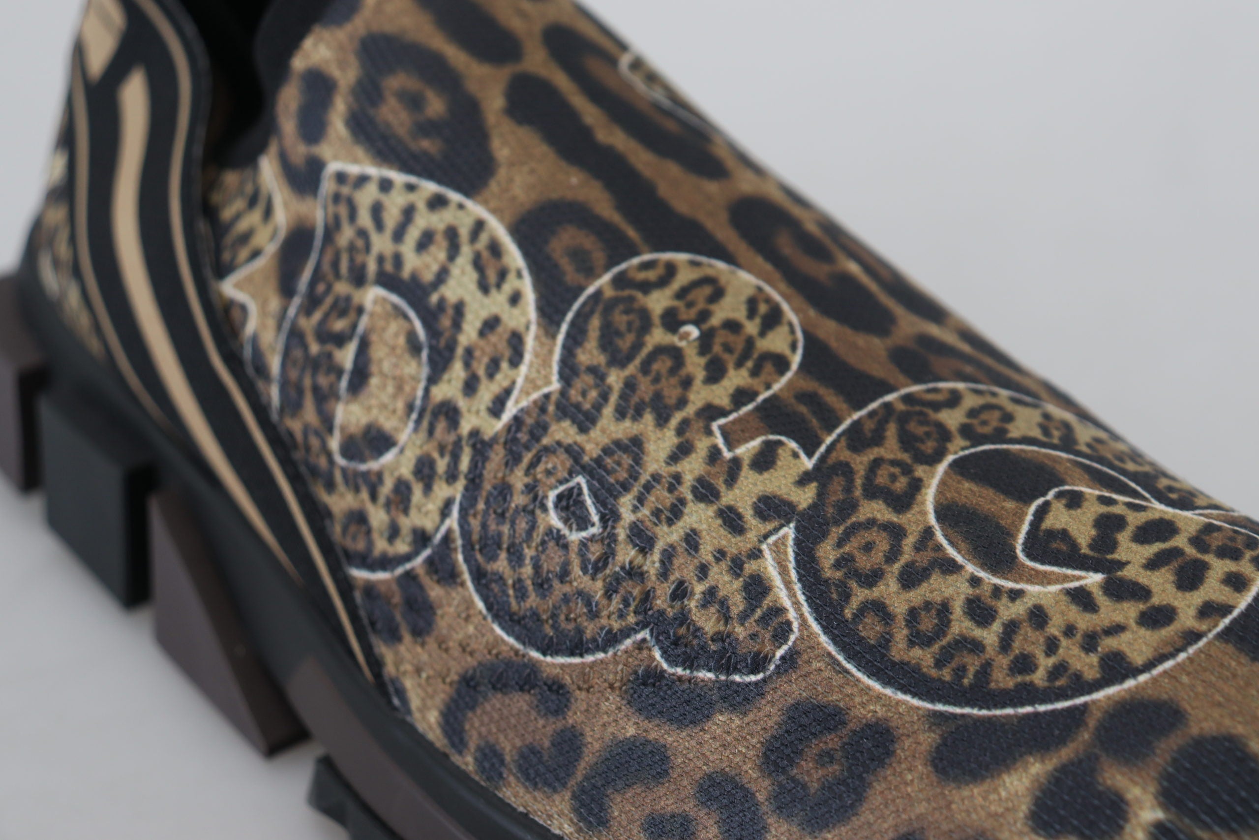 Dolce & Gabbana Chic Leopard Print Cotton Sneakers