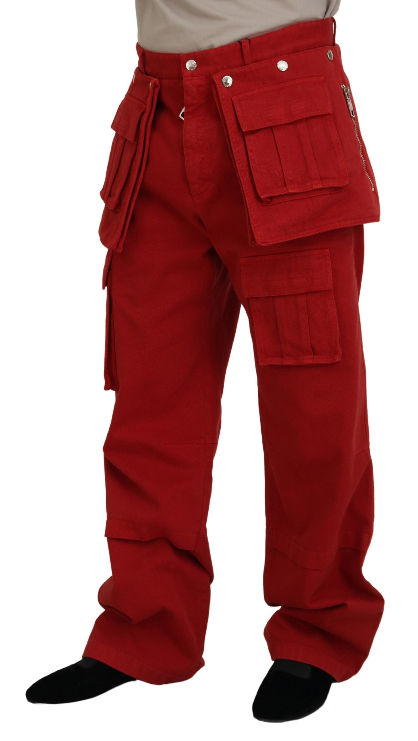 Dolce & Gabbana Exquisite Scarlet Carpenter Pants