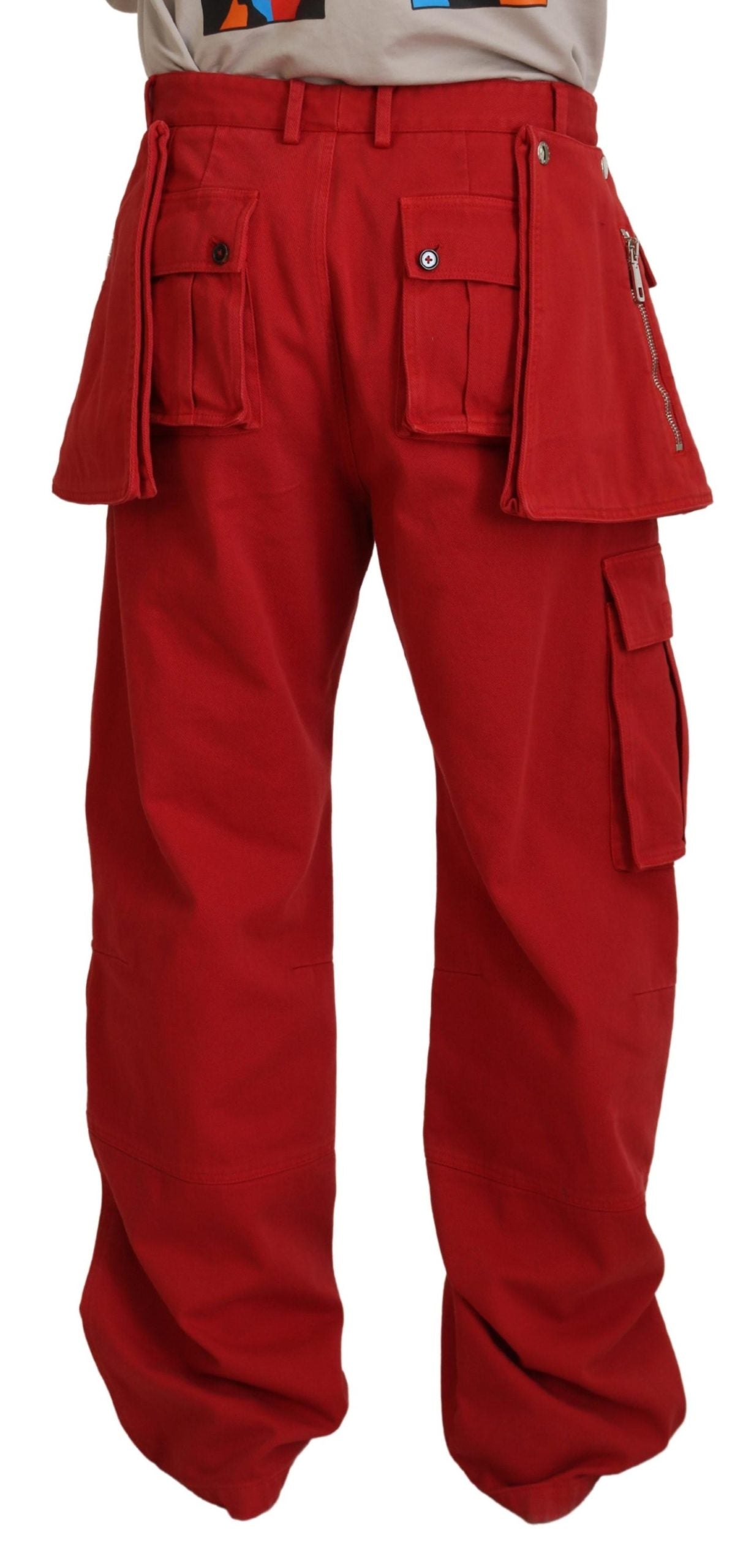 Dolce & Gabbana Exquisite Scarlet Carpenter Pants