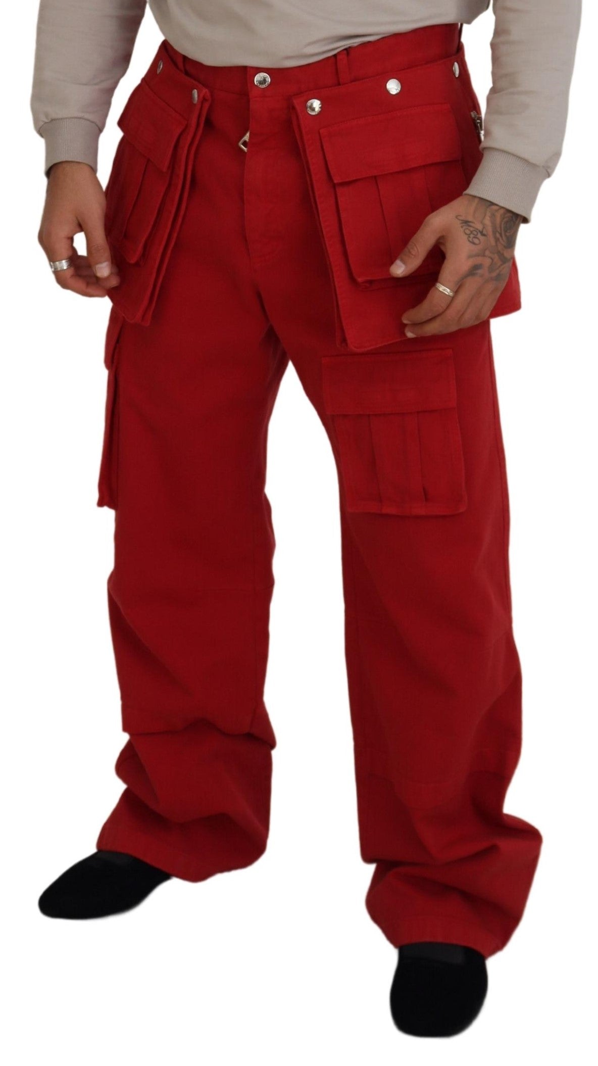 Dolce & Gabbana Exquisite Scarlet Carpenter Pants