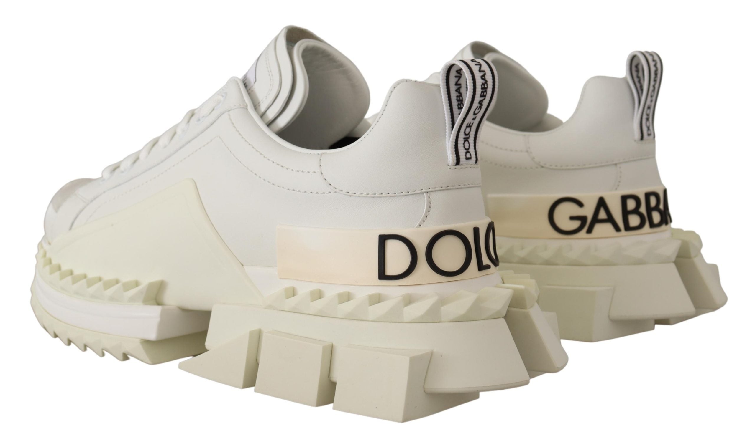 Dolce & Gabbana Chic White Super Queen Leather Sneakers