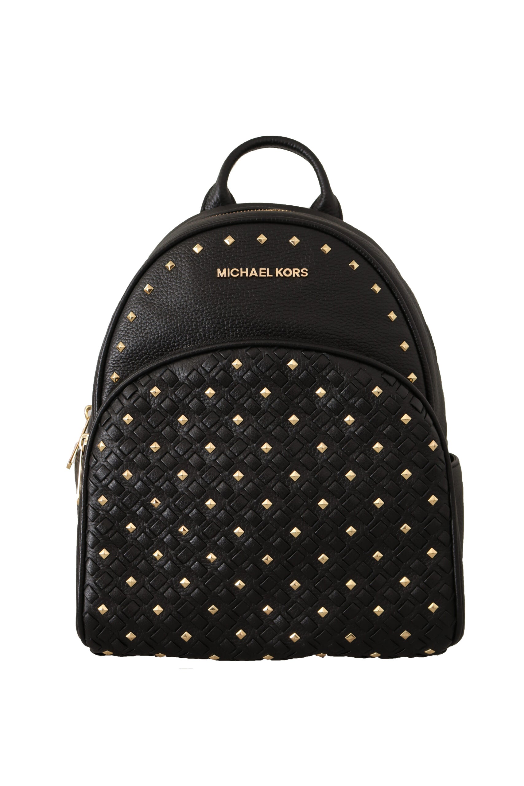 Michael Kors Chic Black Leather Backpack with Gold Accents