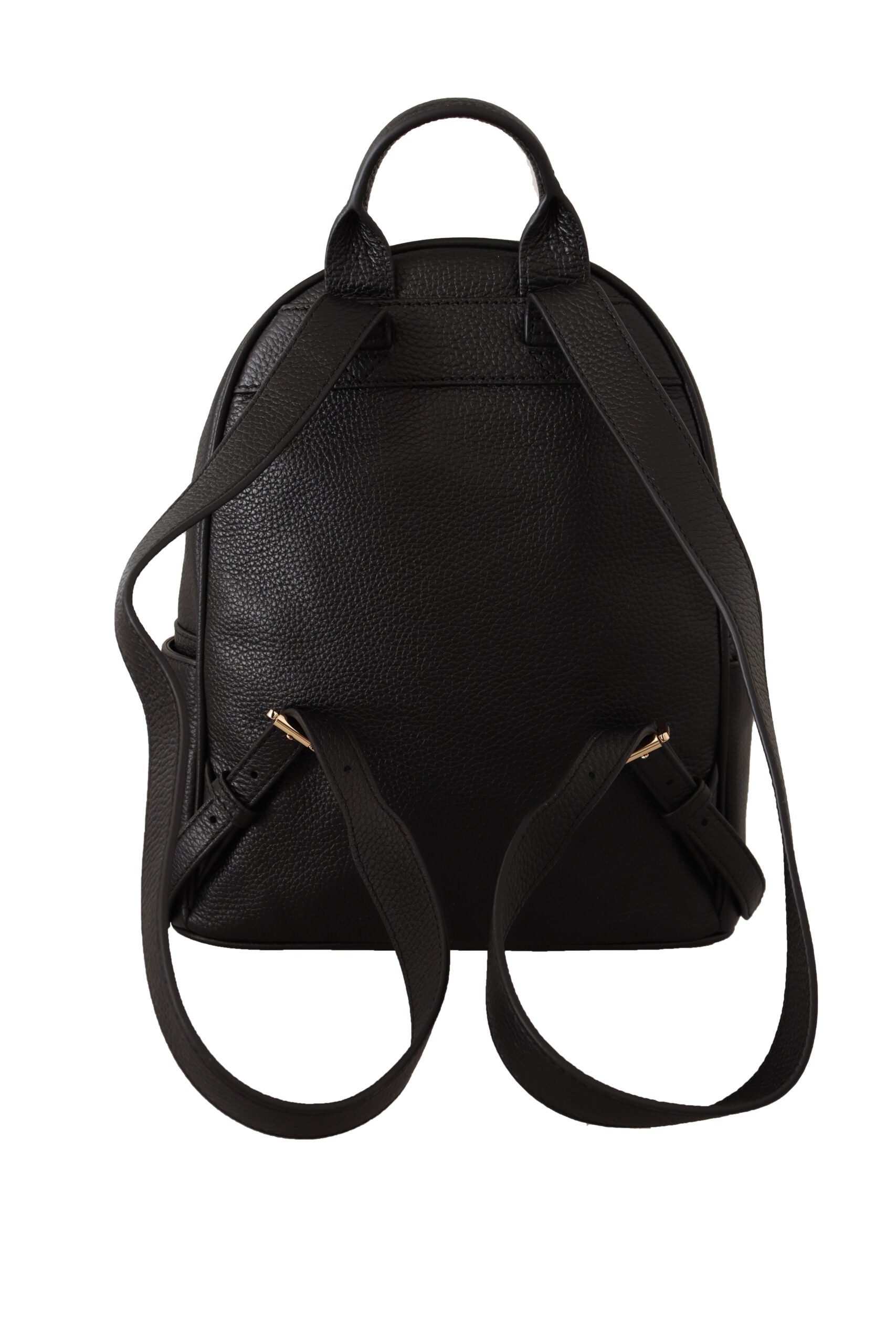 Michael Kors Chic Black Leather Backpack with Gold Accents