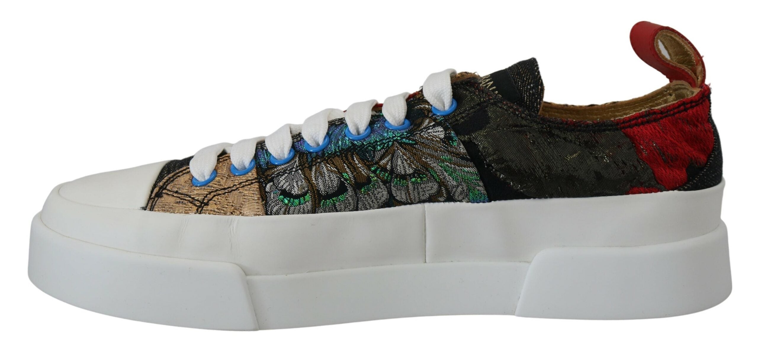 Dolce & Gabbana Multicolor Patchwork Lace-Up Sneakers