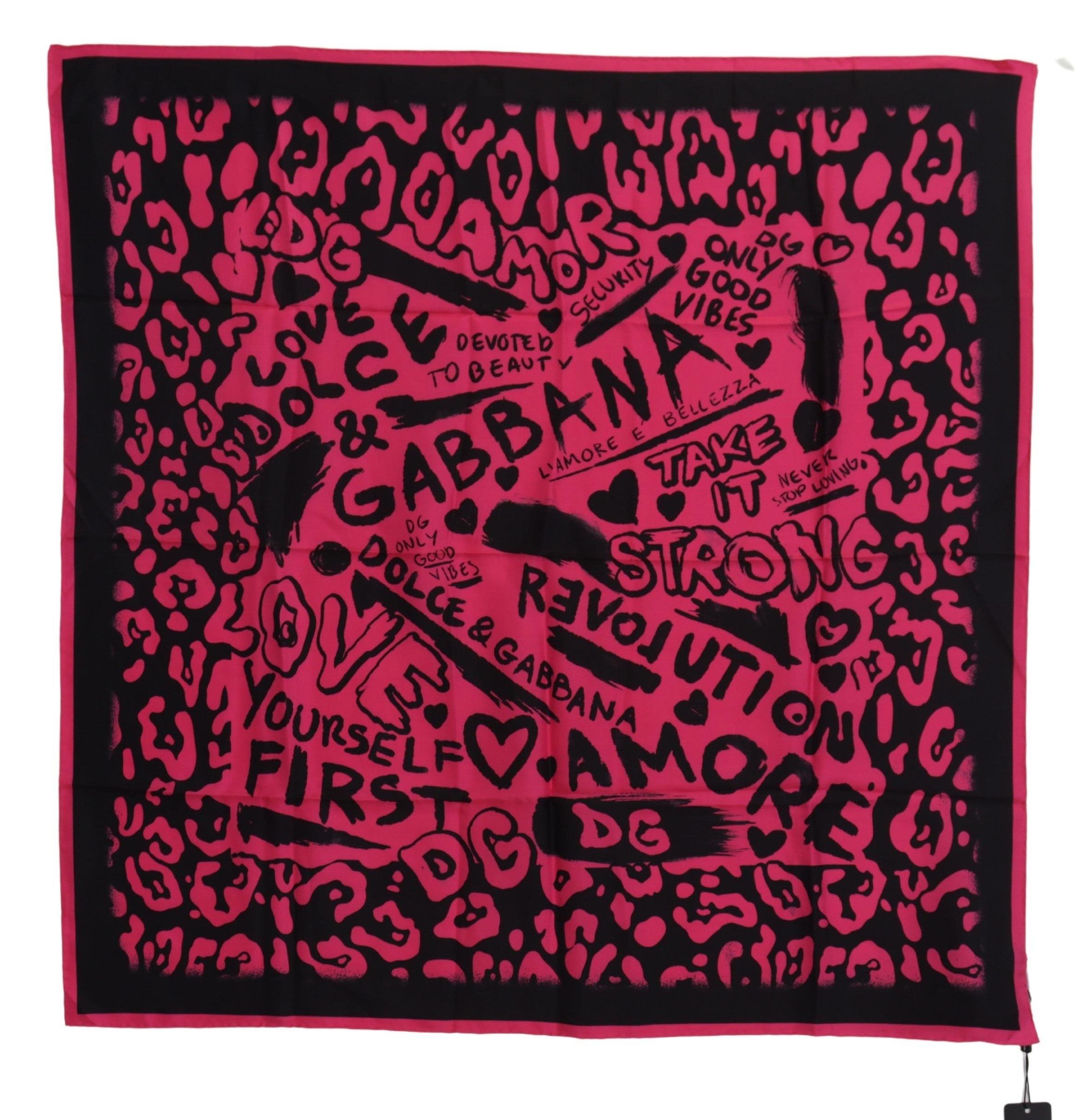 Dolce & Gabbana Elegant Pink Silk Square Scarf