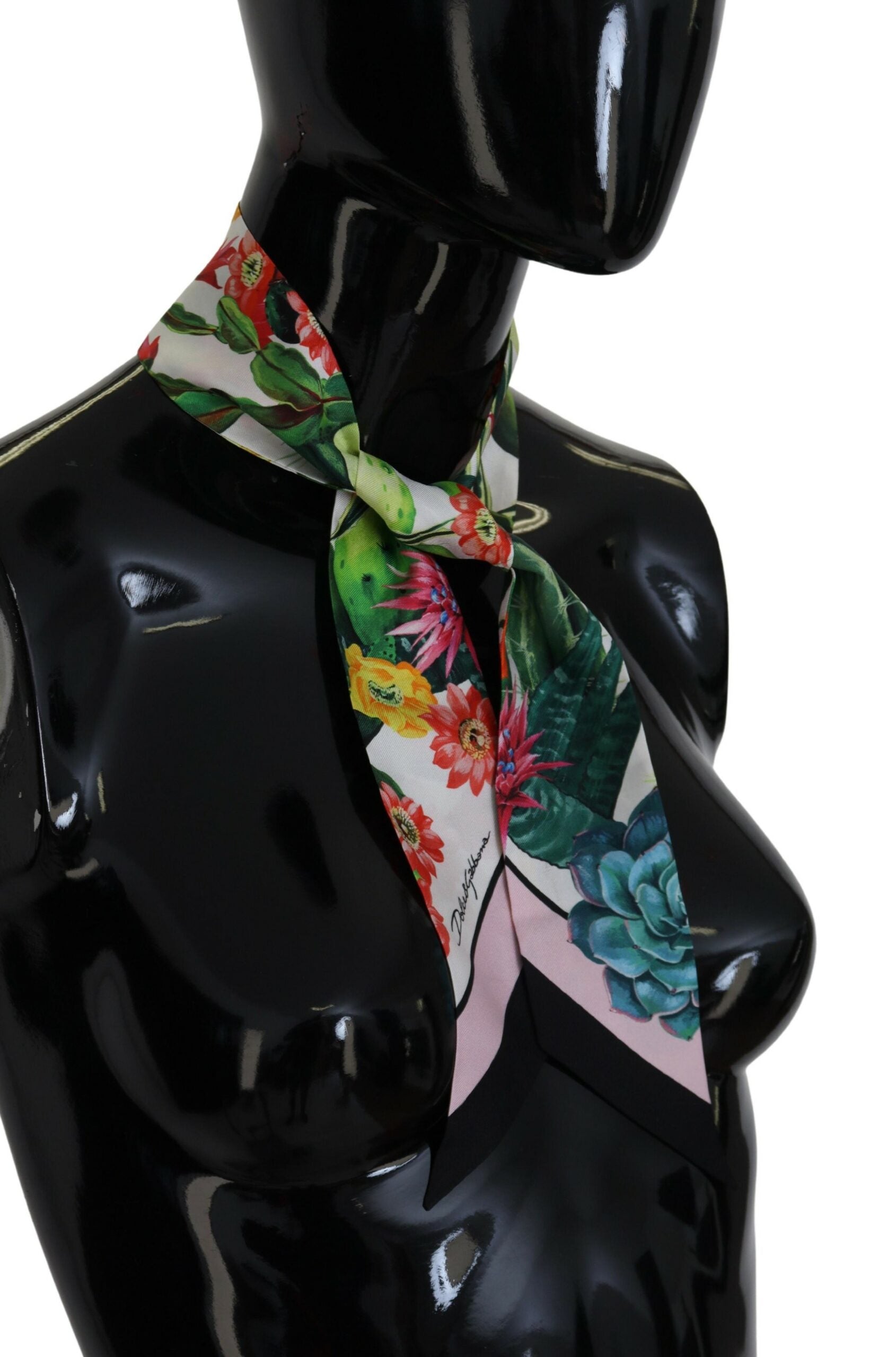 Dolce & Gabbana Elegant Floral Silk Bandeau Scarf