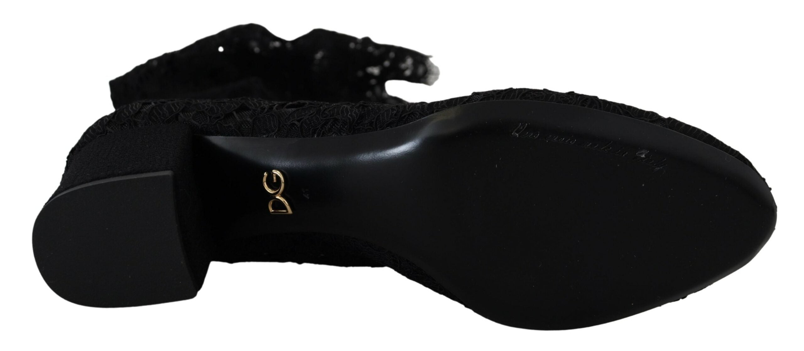 Dolce & Gabbana Elegant Black Lace Stretch Sock Pumps