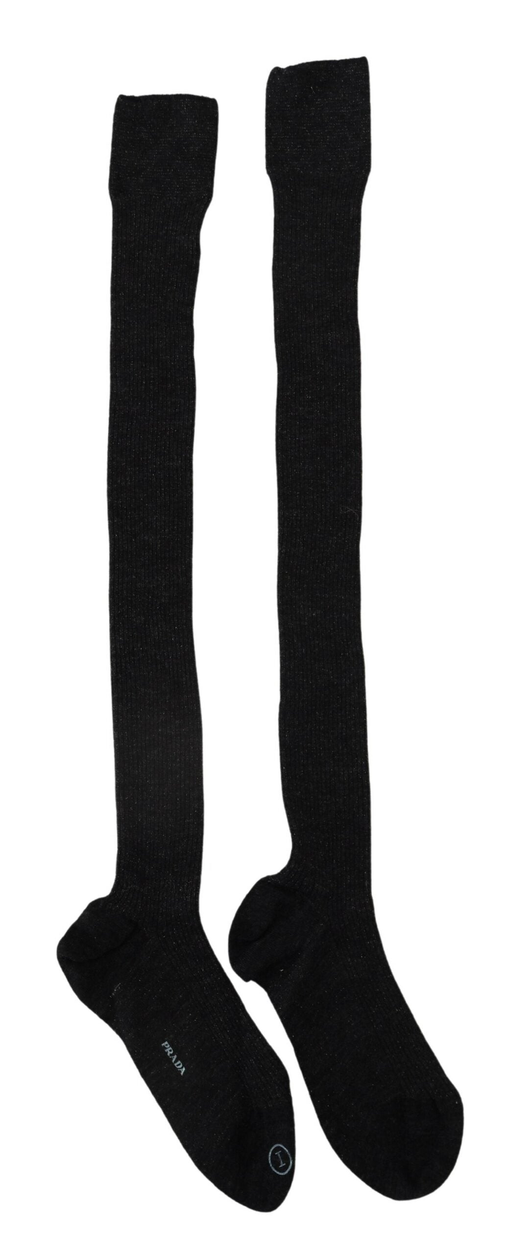 Prada Elegant Thigh-High Knit Socks