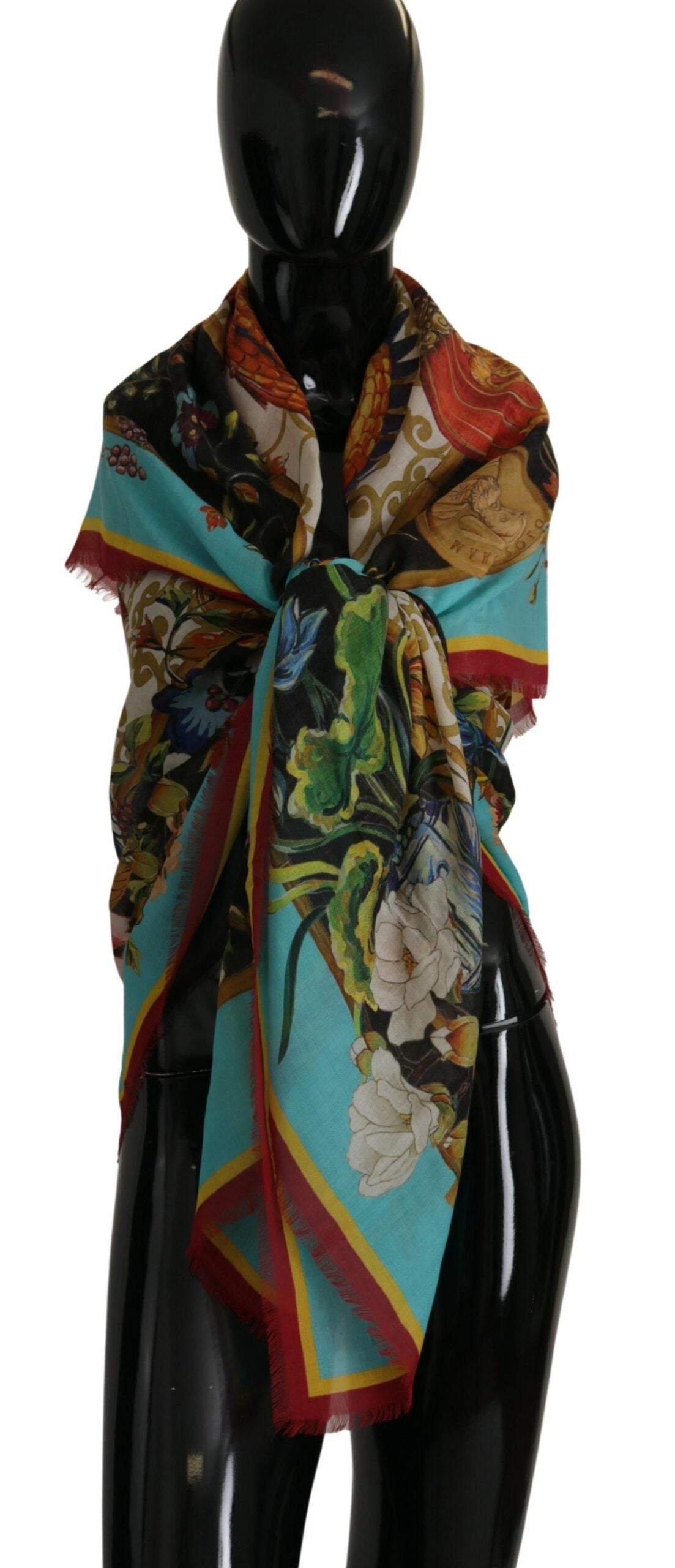 Dolce & Gabbana Floral Dragon Elegance Silk Blend Shawl