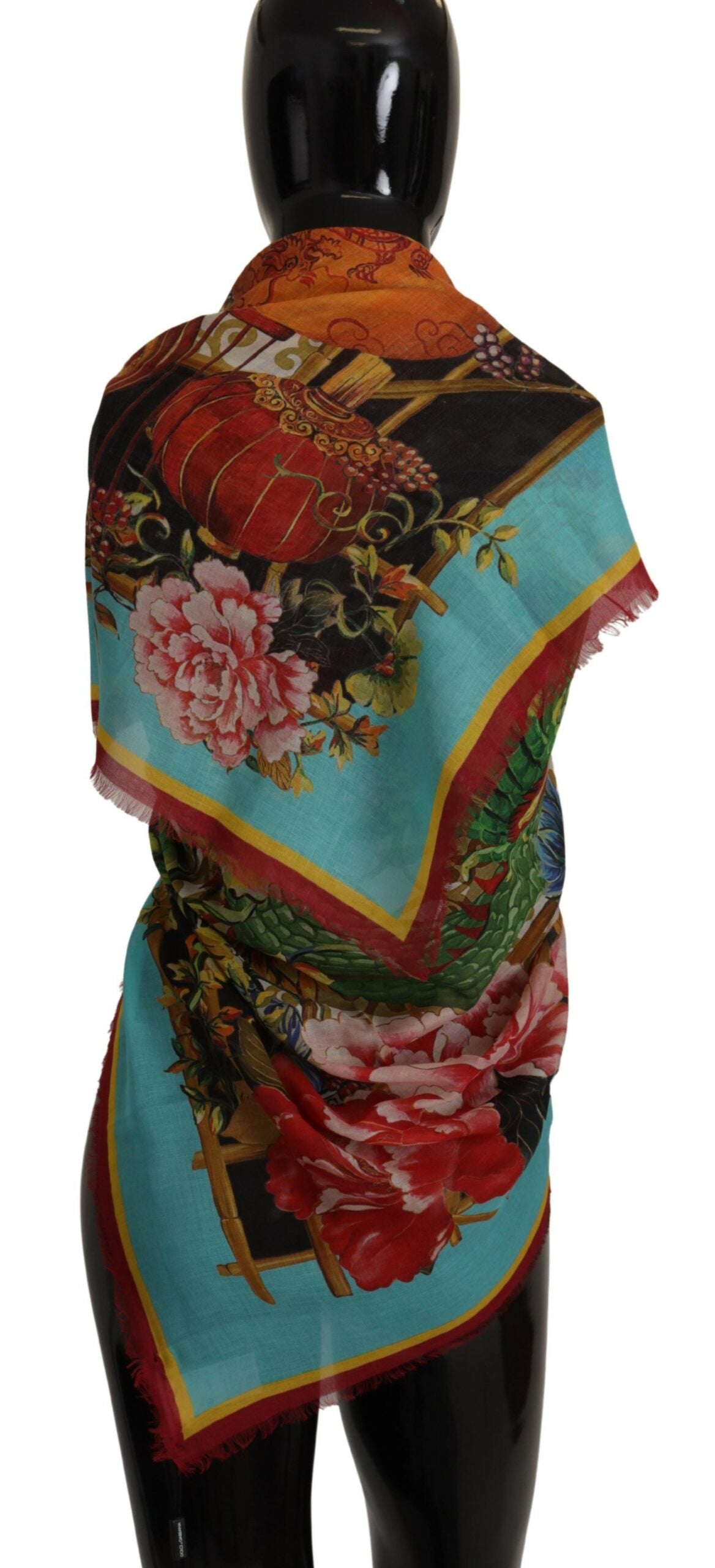 Dolce & Gabbana Floral Dragon Elegance Silk Blend Shawl