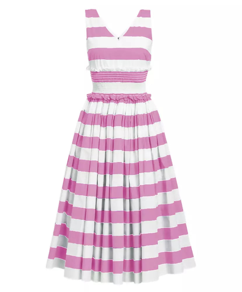 Dolce & Gabbana Elegant Pink Striped Cotton Dress