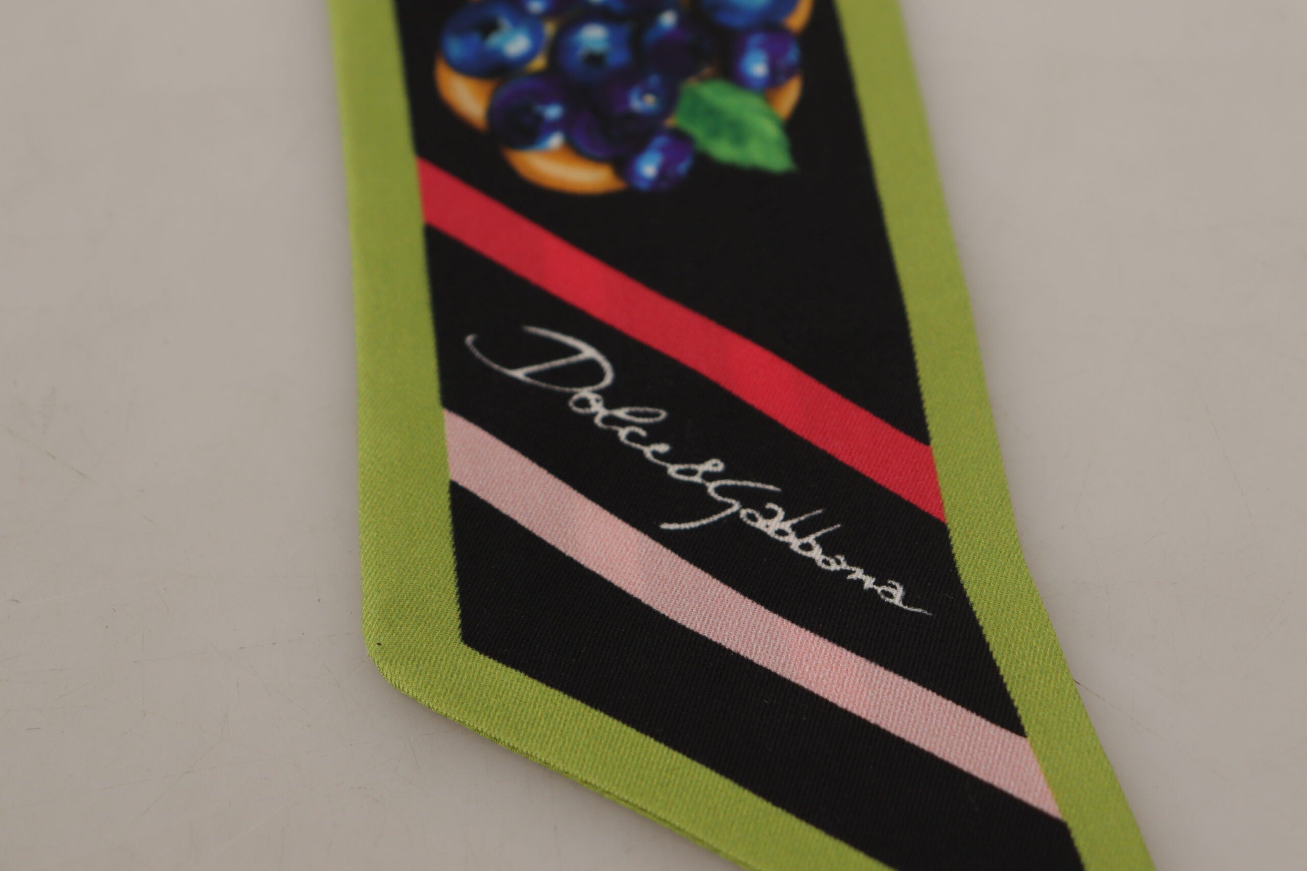 Dolce & Gabbana Multicolor Silk Fruit Print Bandeau Scarf