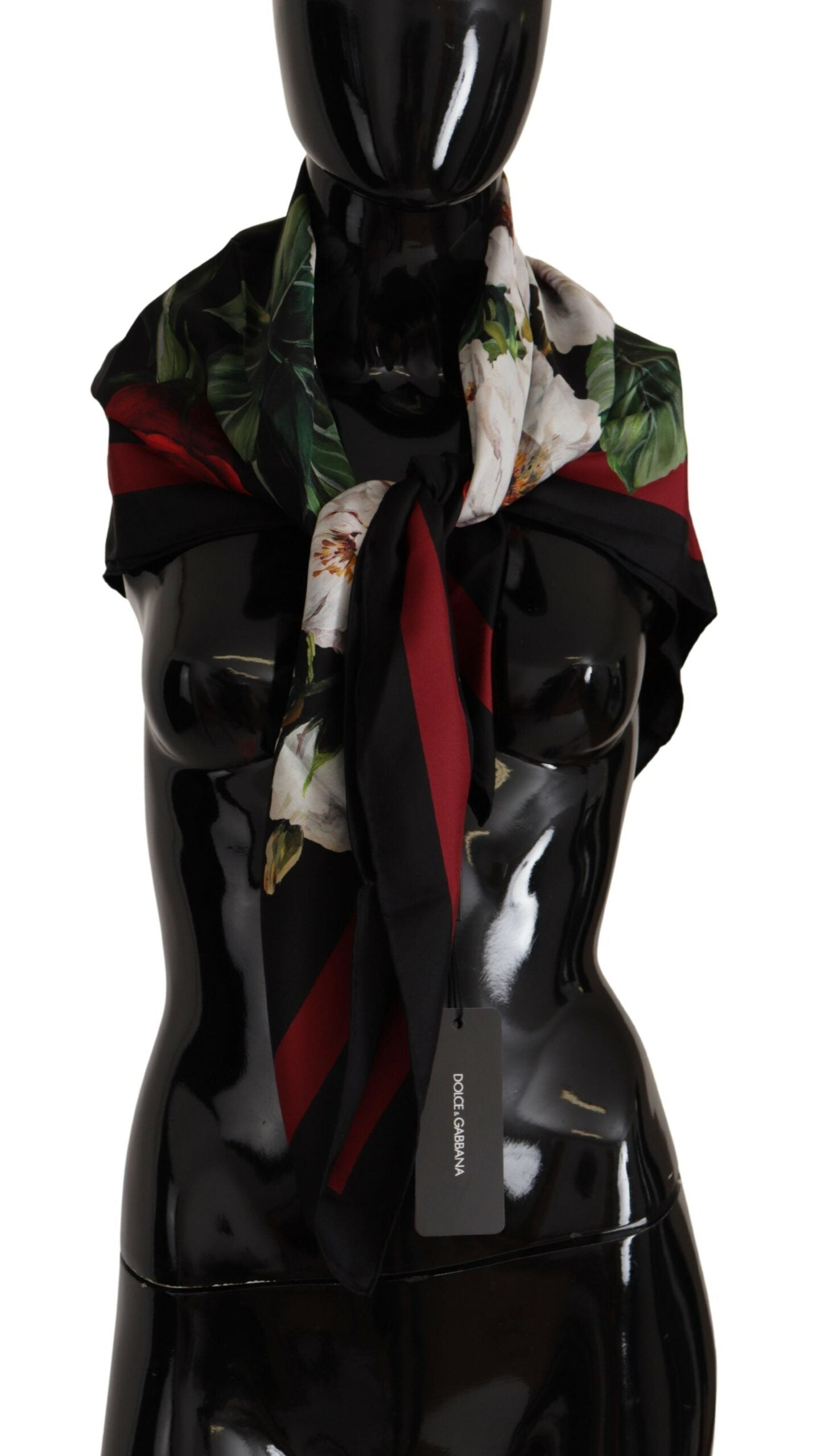 Dolce & Gabbana Elegant Silk Square Scarf with Rose Print