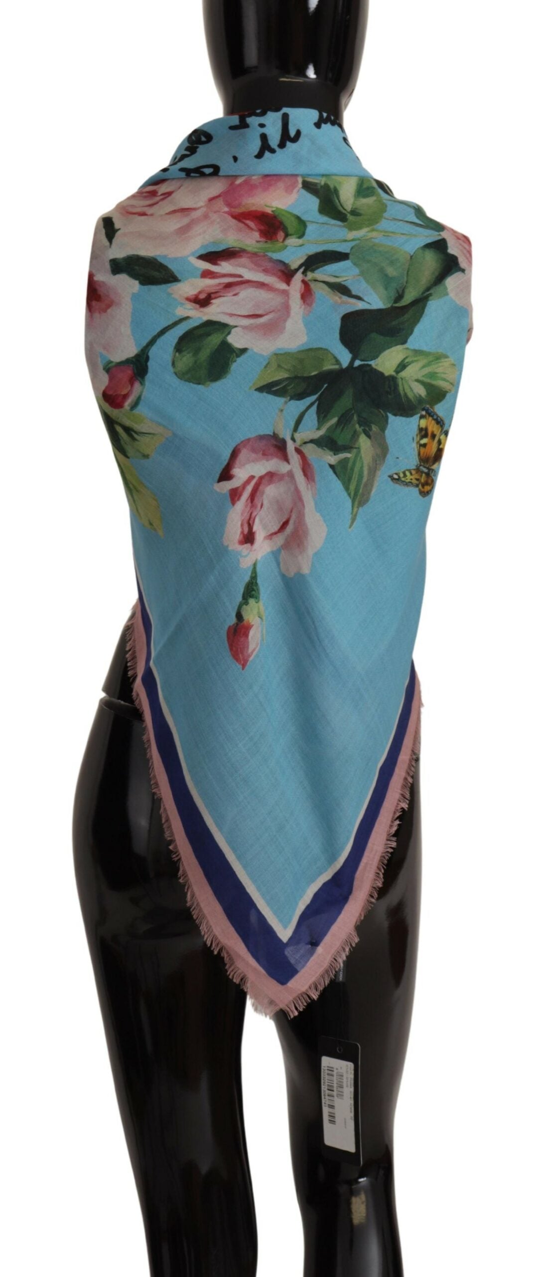 Dolce & Gabbana Tropical Rose Print Cashmere-Silk Shawl