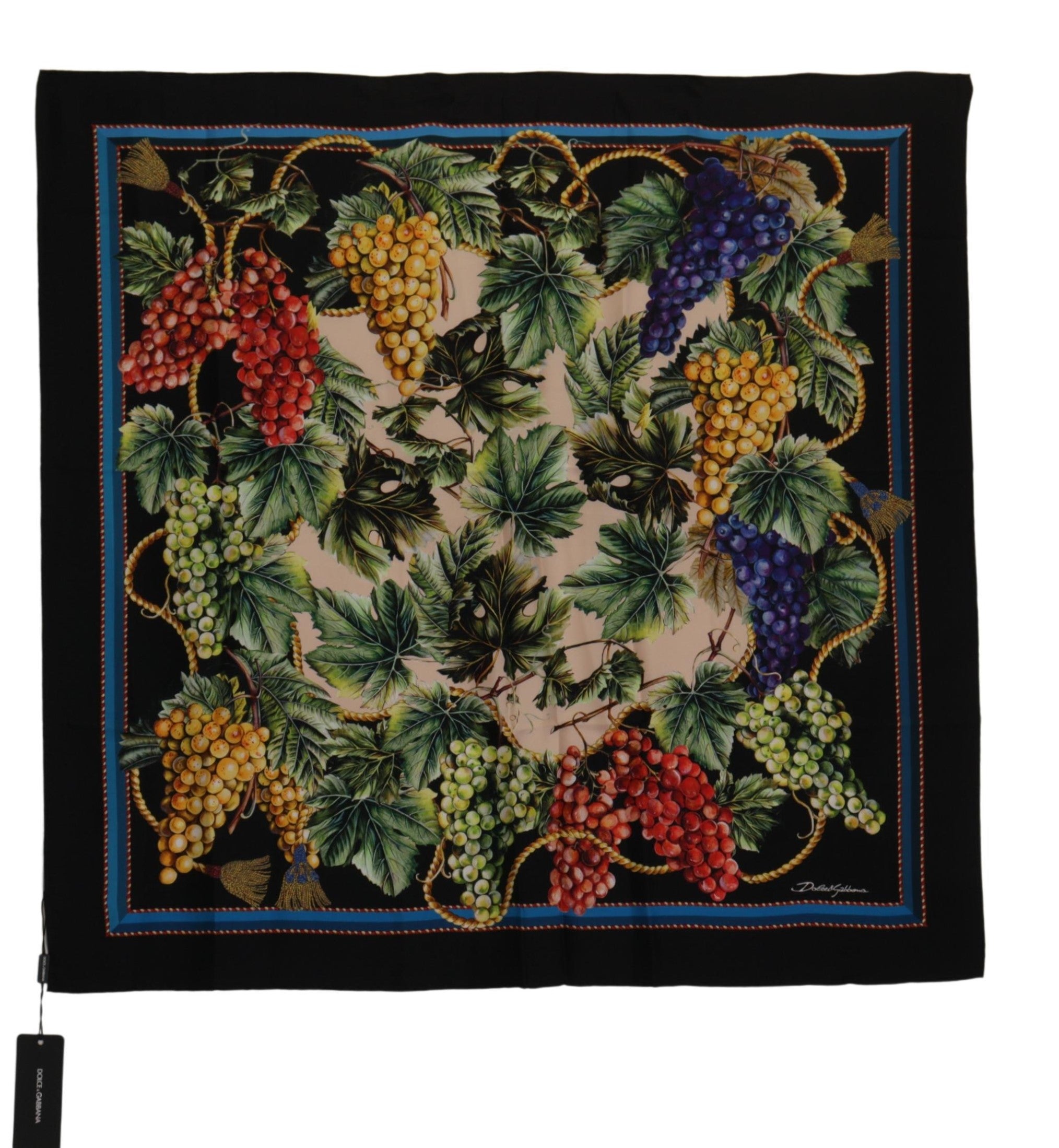 Dolce & Gabbana Elegant Silk Square Scarf with Fruit Motif