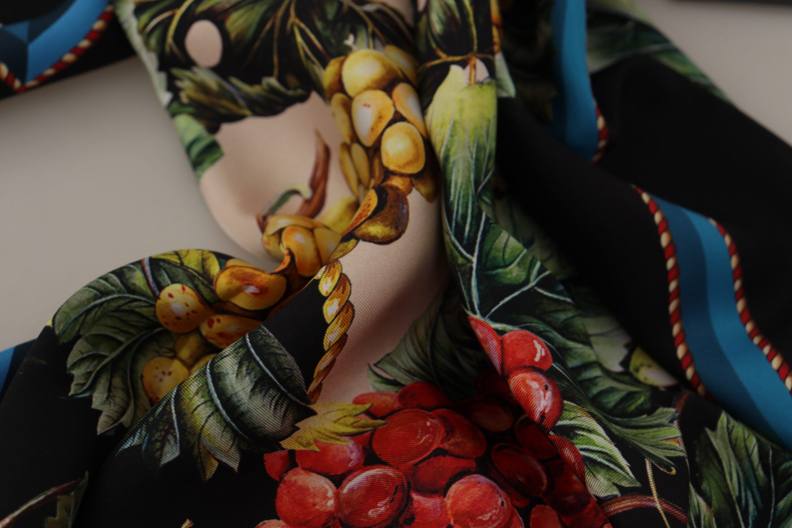 Dolce & Gabbana Elegant Silk Square Scarf with Fruit Motif