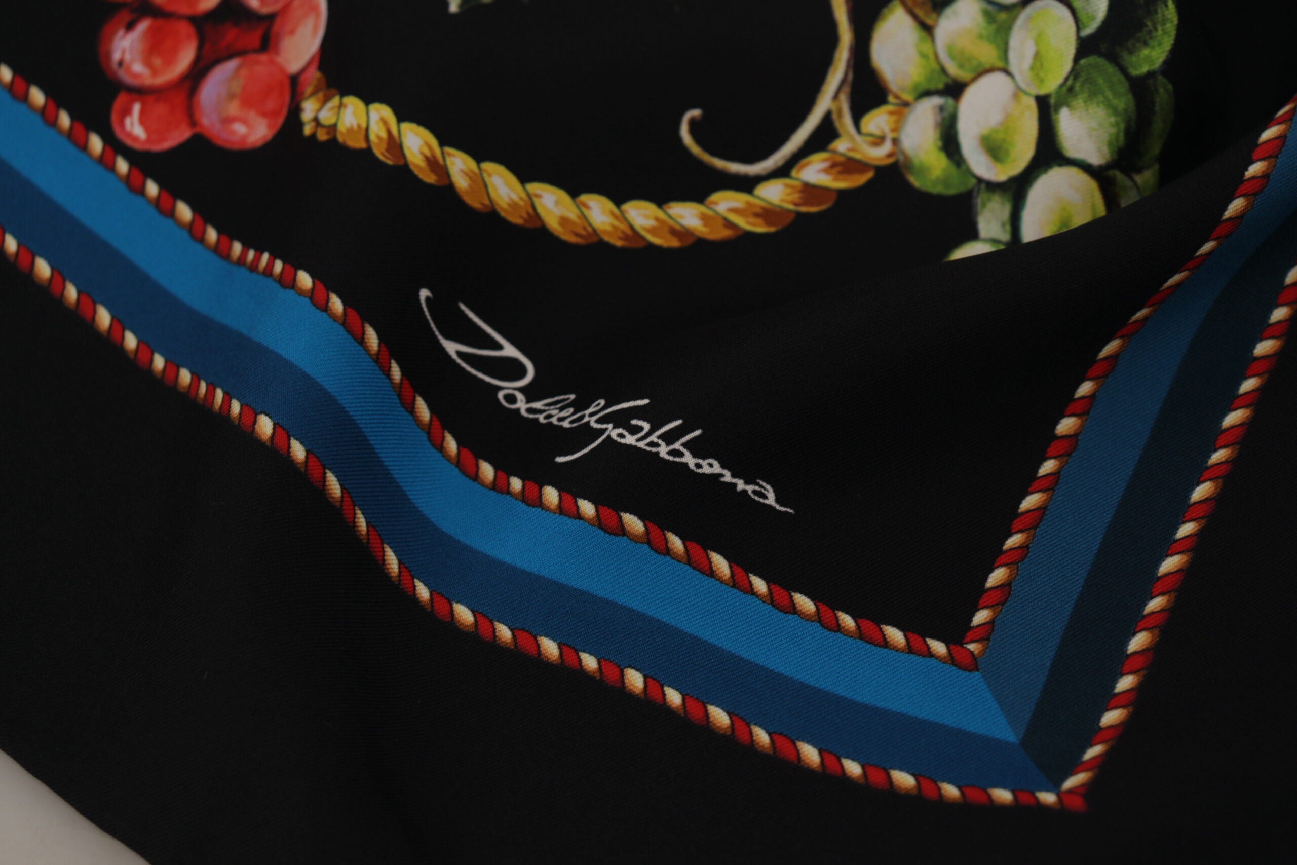 Dolce & Gabbana Elegant Silk Square Scarf with Fruit Motif