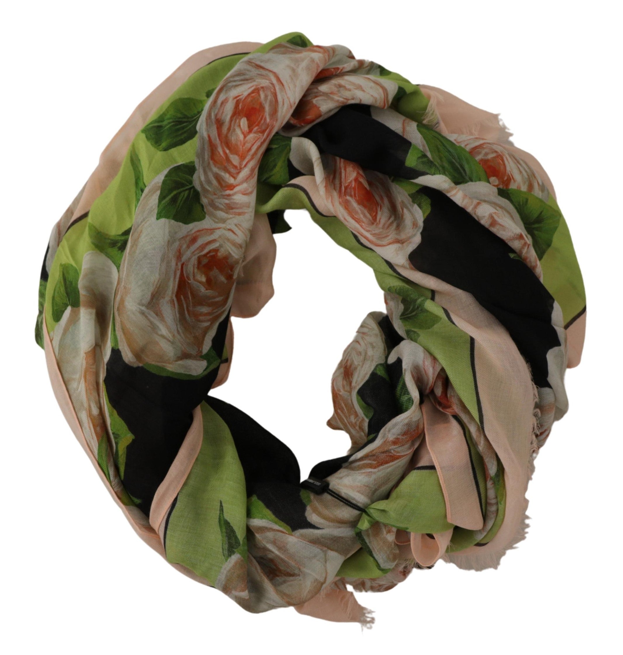 Dolce & Gabbana Elegant Floral Print Silk Blend Scarf