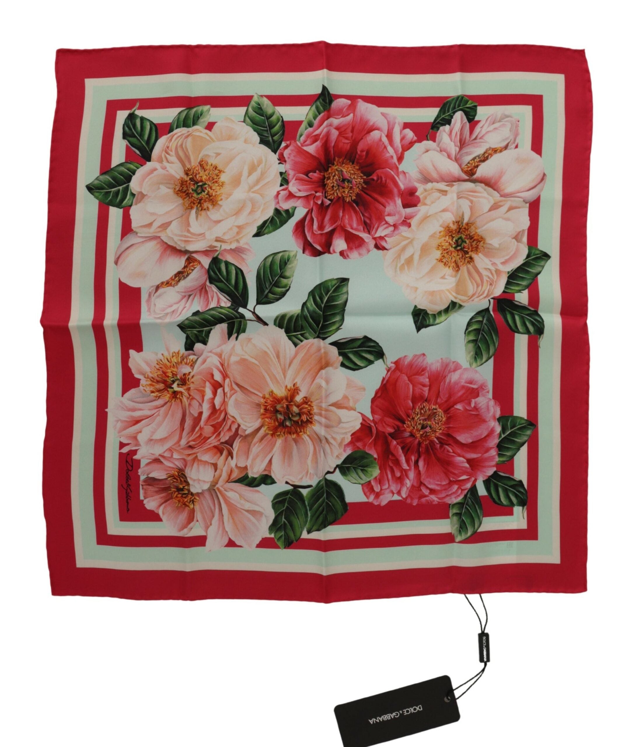 Dolce & Gabbana Elegant Floral Silk Square Scarf