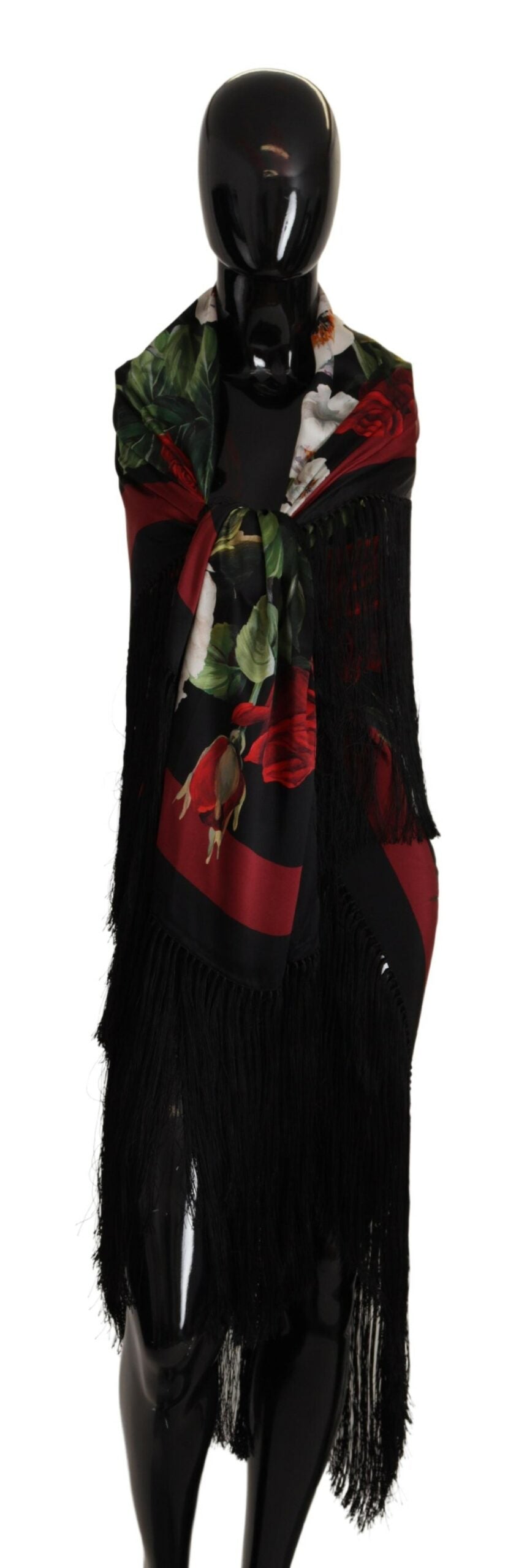 Dolce & Gabbana Elegant Silk Square Scarf with Roses Print