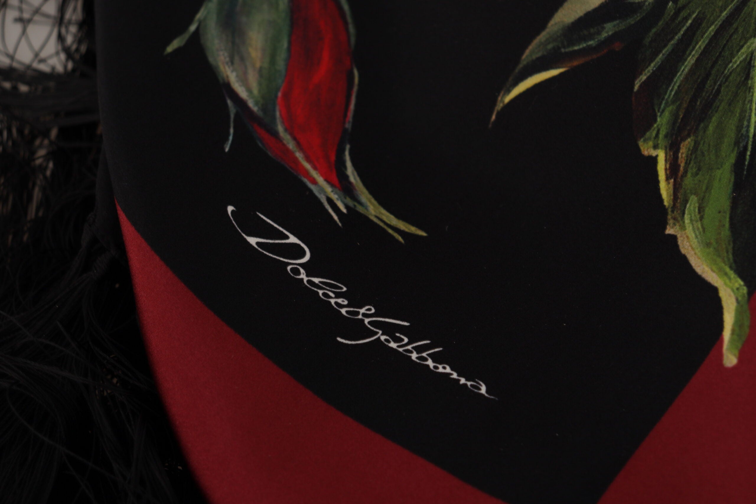 Dolce & Gabbana Elegant Silk Square Scarf with Roses Print