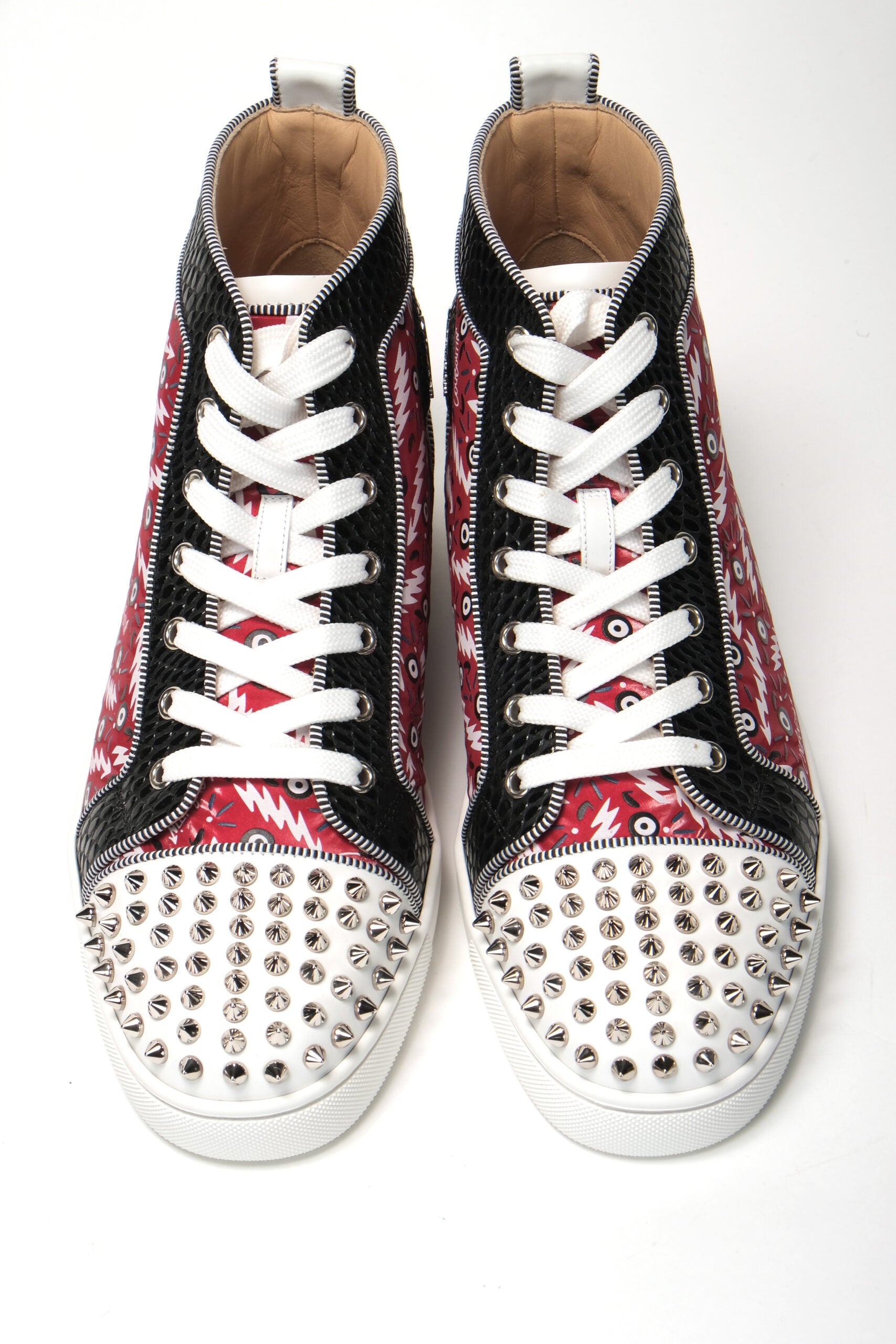 Christian Louboutin Version Loubi Red/Black Lou Spikes Orlato Flat Shoes