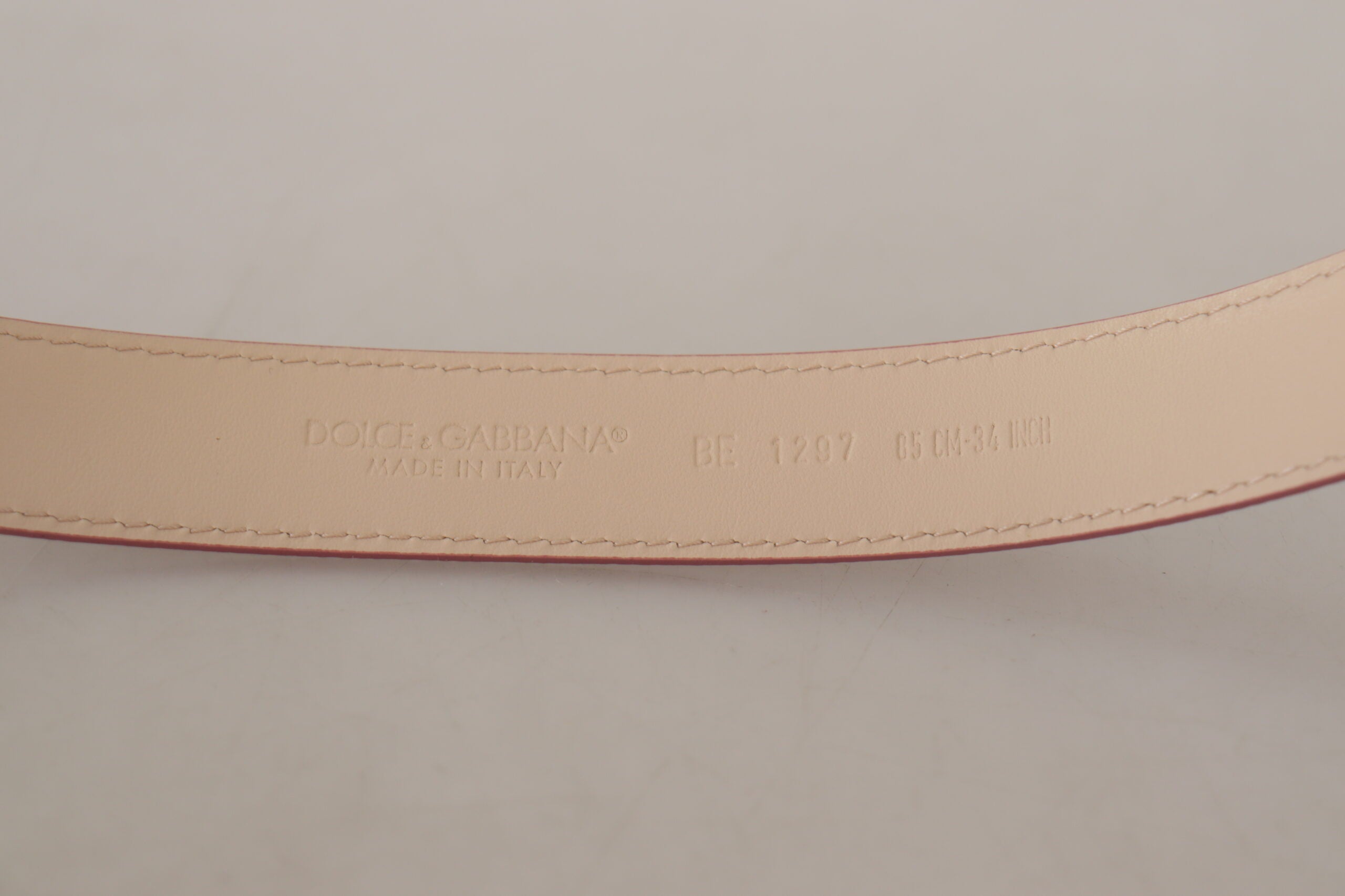 Dolce & Gabbana Elegant Pink Leather Belt with Logo Buckle