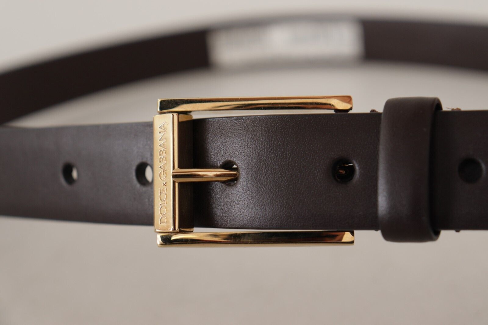 Dolce & Gabbana Elegant Dark Brown Leather Belt