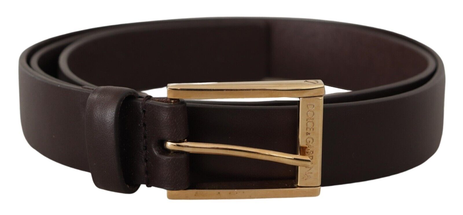 Dolce & Gabbana Elegant Dark Brown Leather Belt