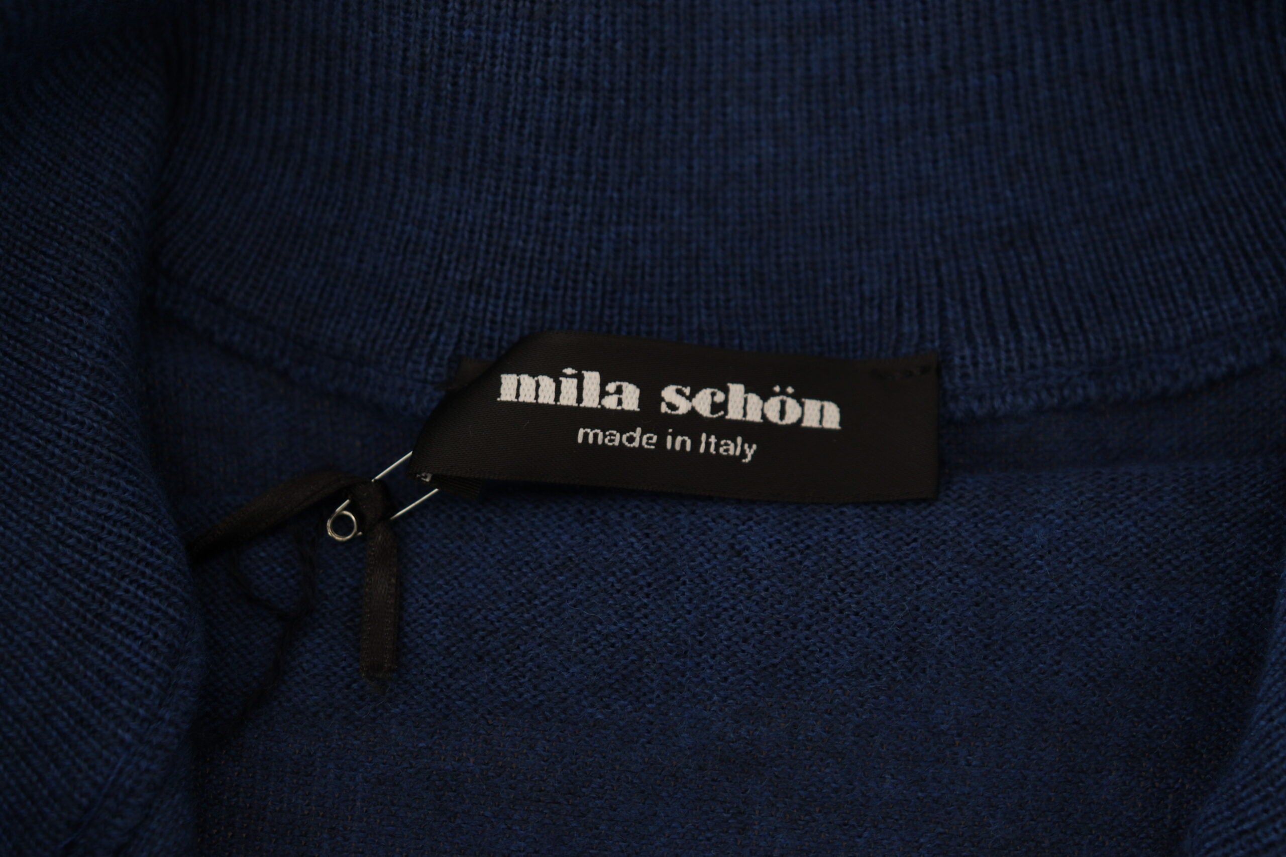 MILA SCHÖN Elegant Dark Blue Wool Casual Shirt