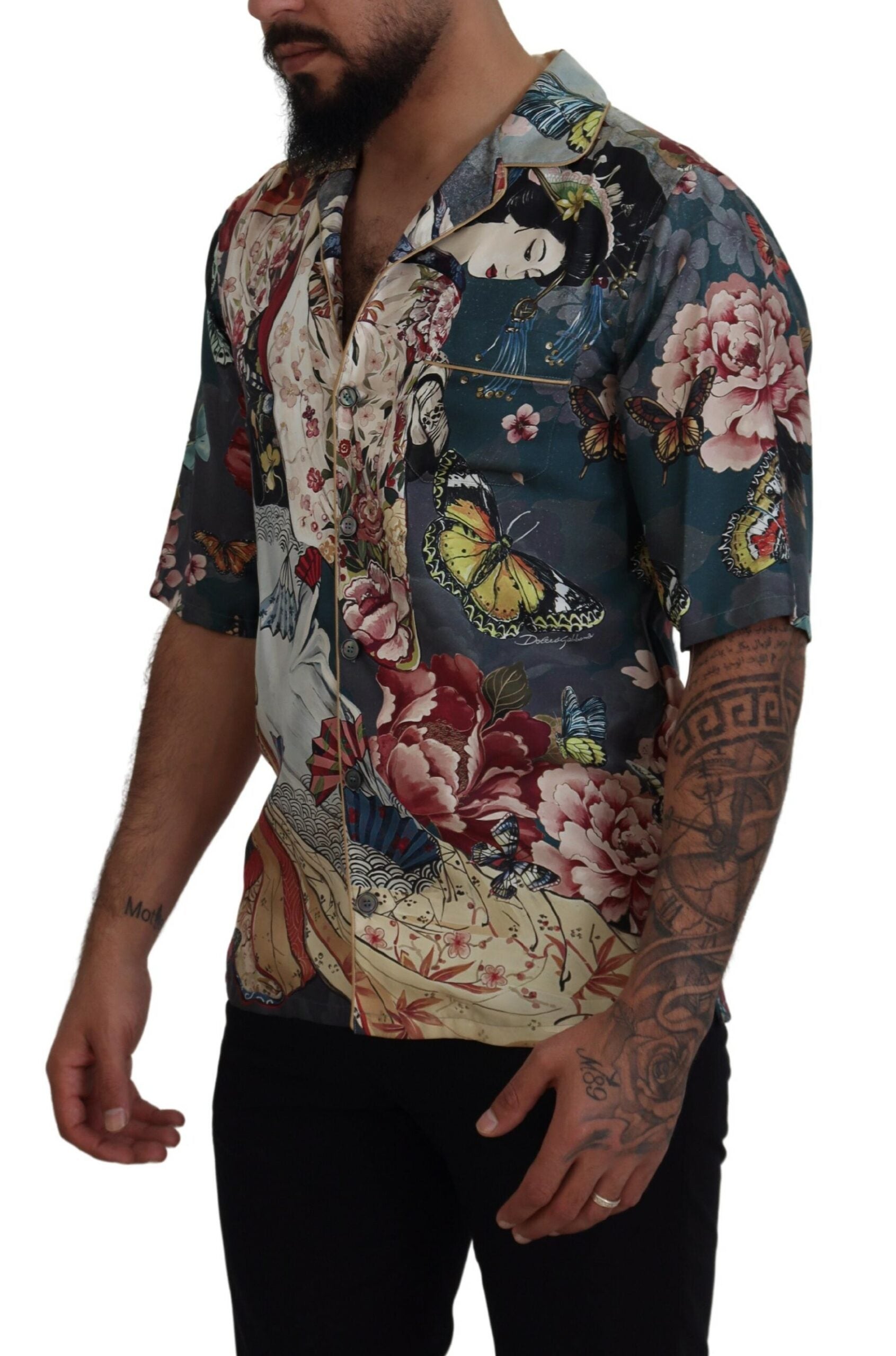 Dolce & Gabbana Elegant Silk Floral Men's Casual Shirt