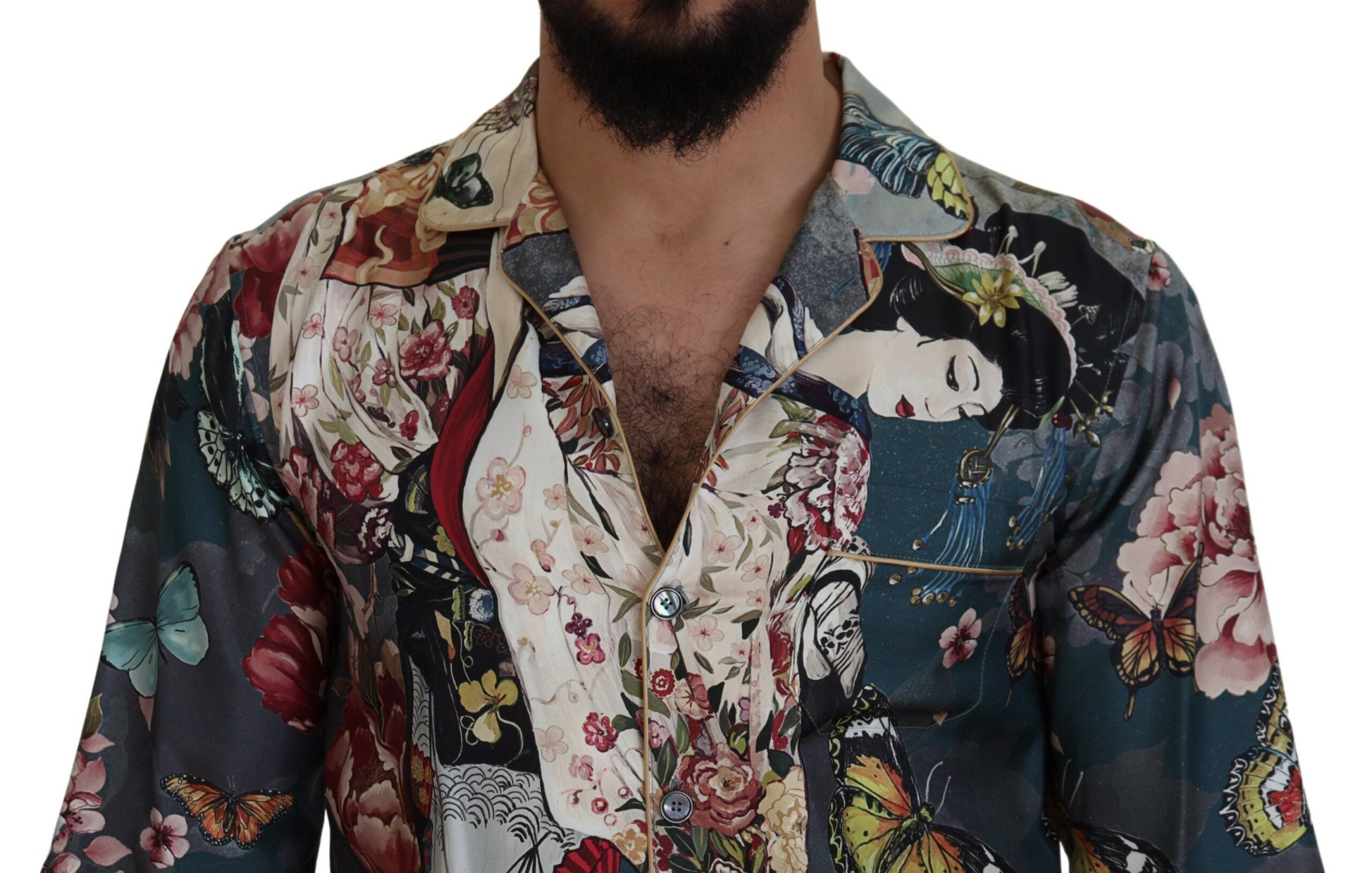 Dolce & Gabbana Elegant Silk Floral Men's Casual Shirt