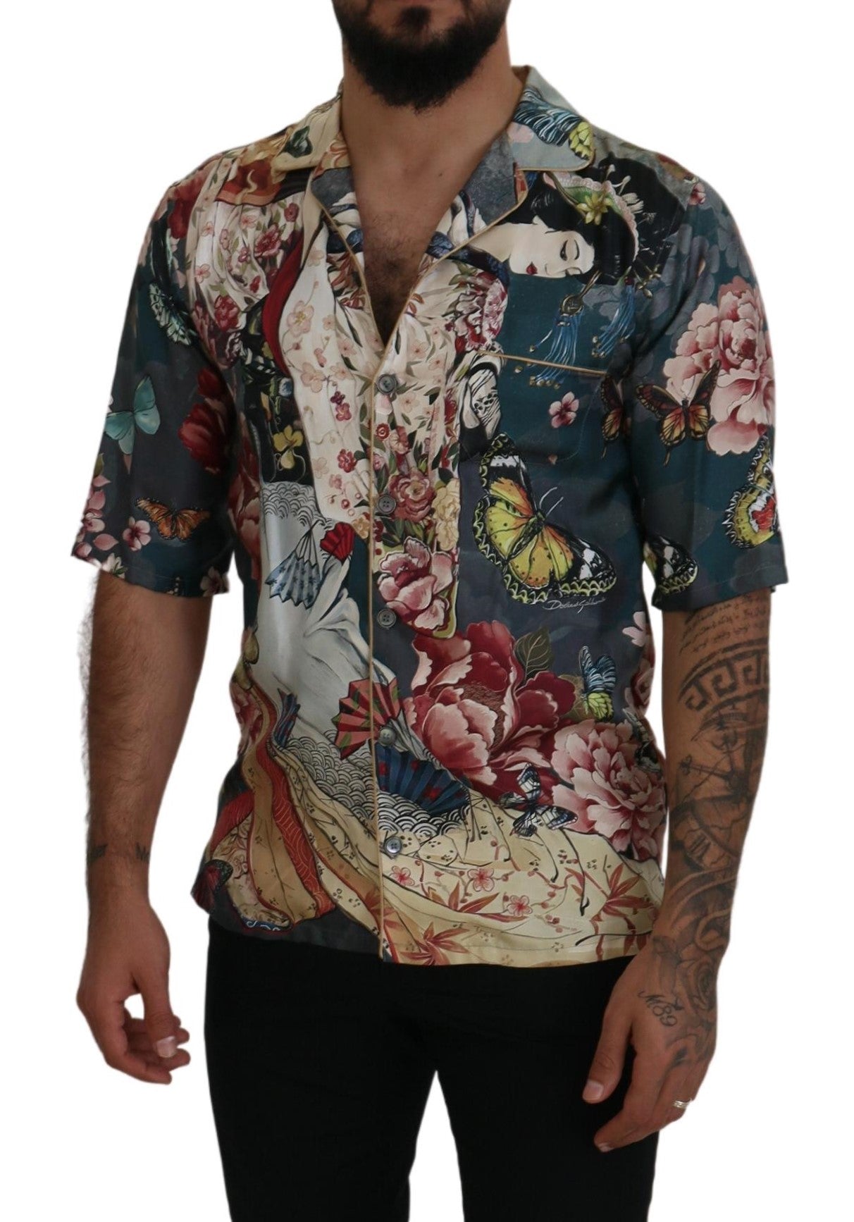 Dolce & Gabbana Elegant Silk Floral Men's Casual Shirt