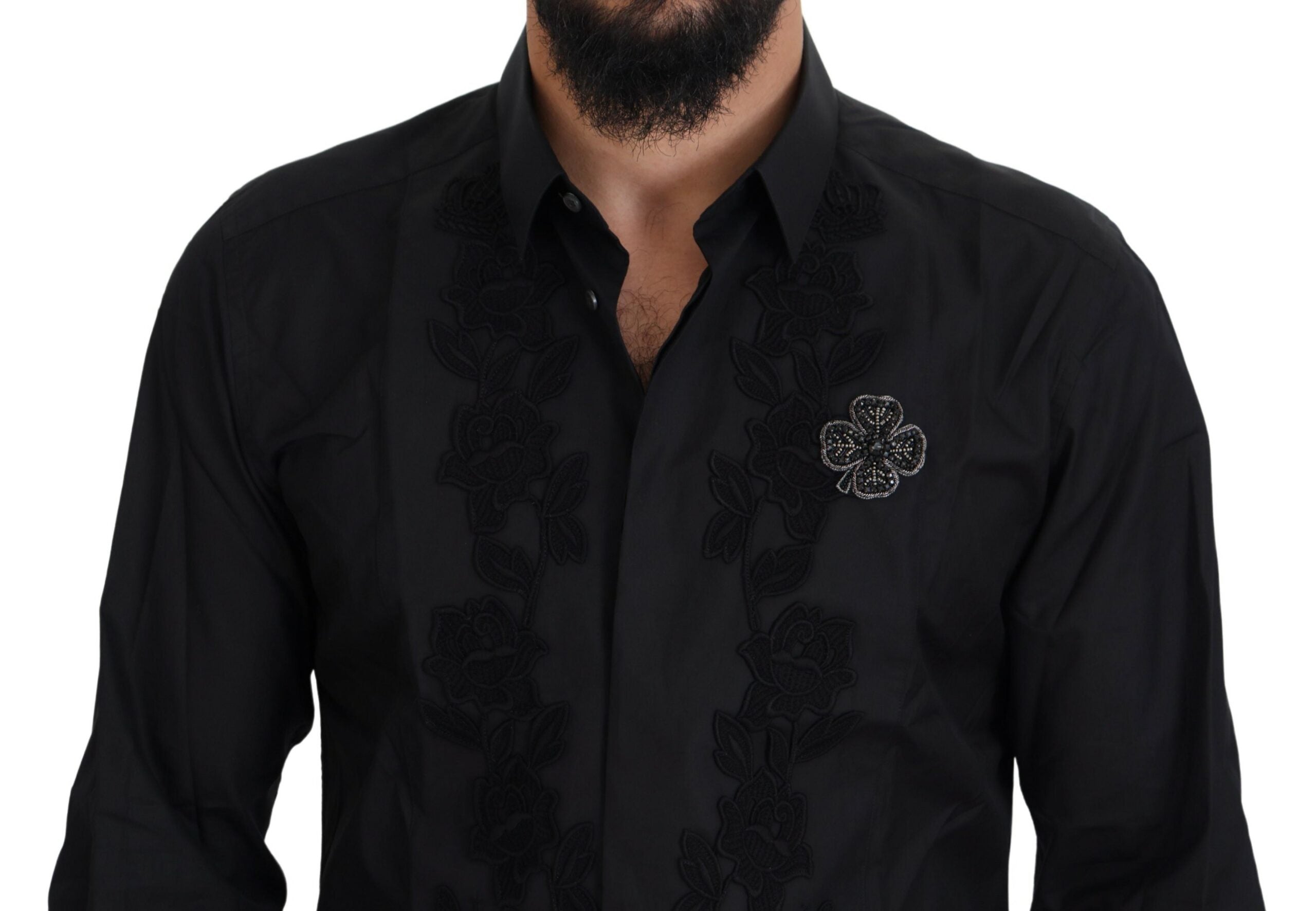 Dolce & Gabbana Elegant Slim Fit Formal Black Dress Shirt