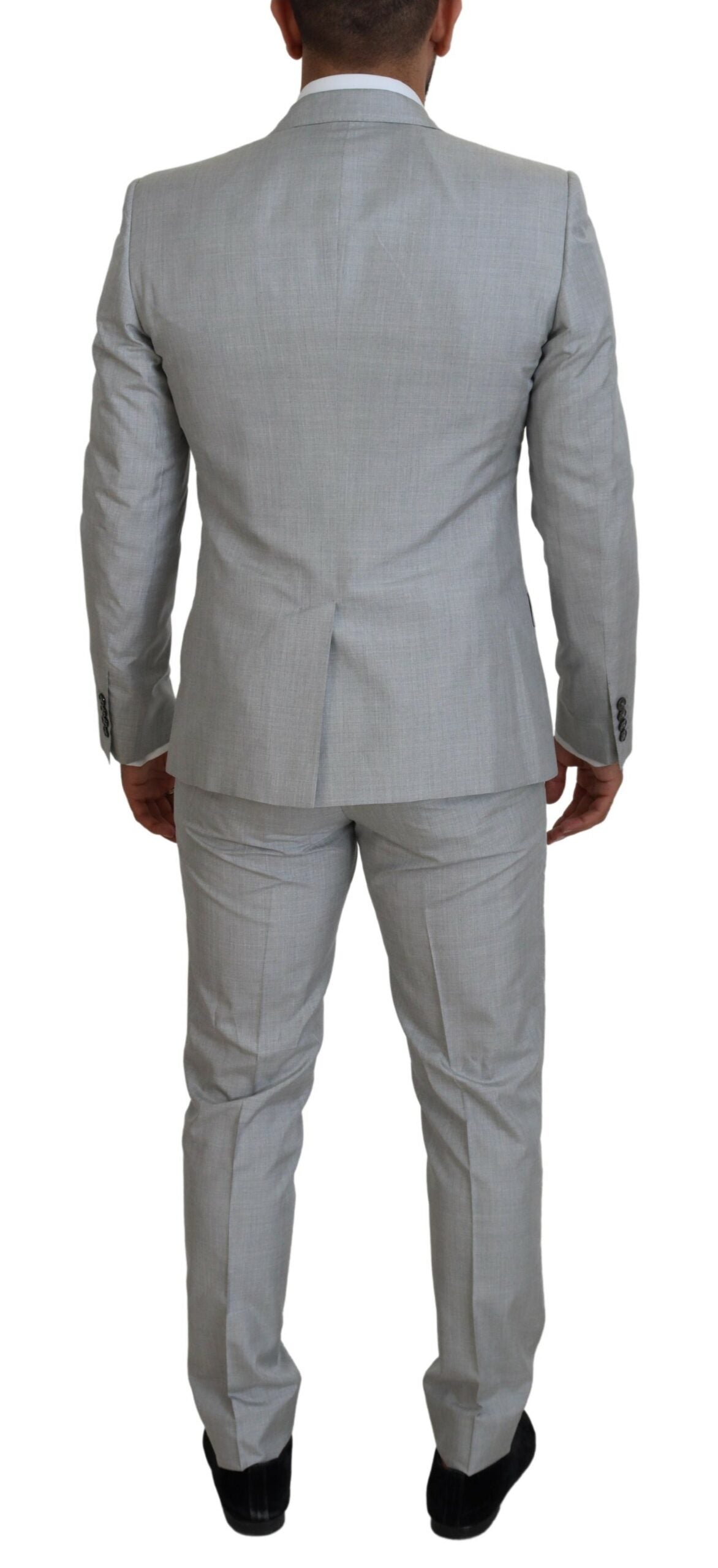 Dolce & Gabbana Elegant Grey Silk Martini Three-Piece Suit