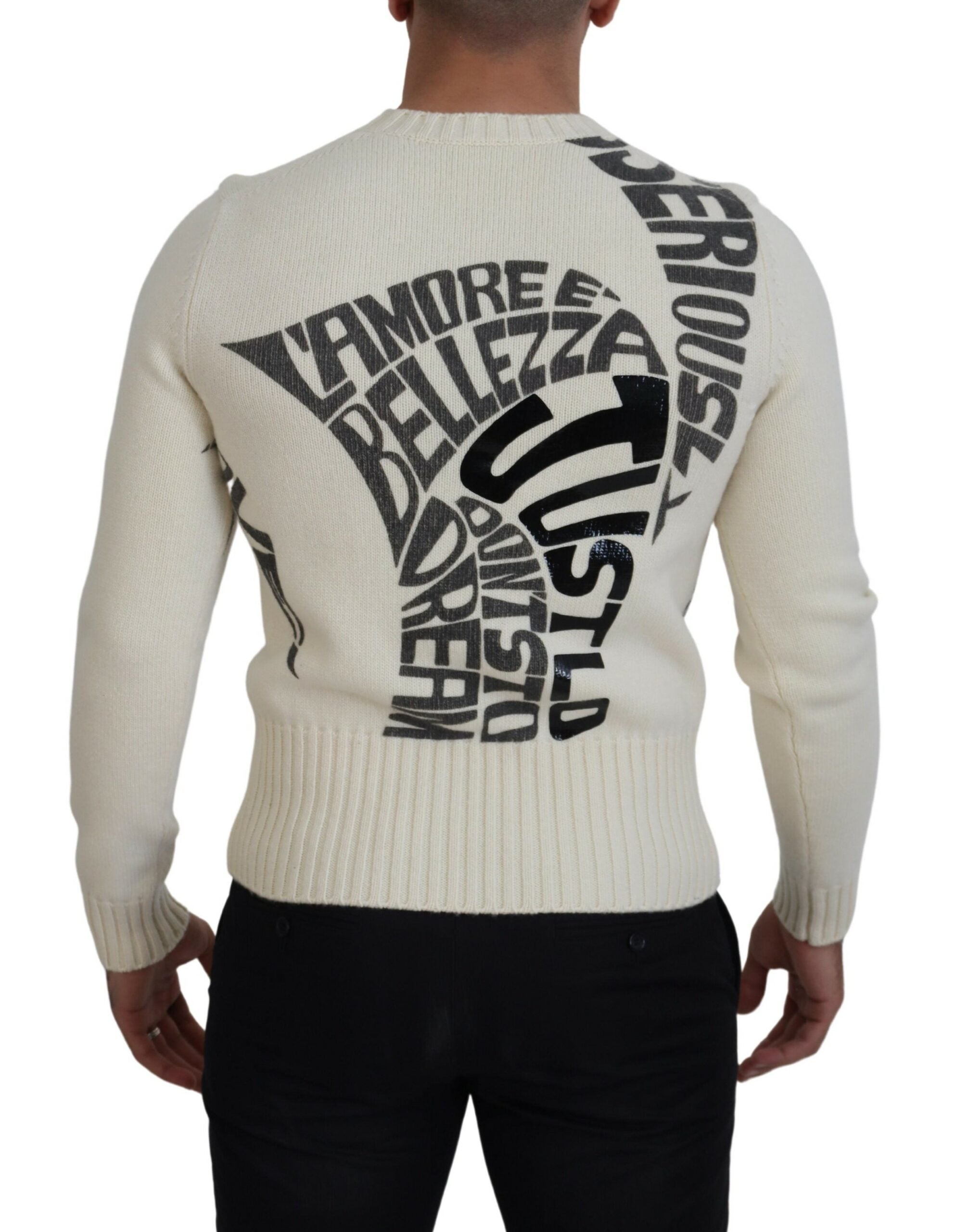 Dolce & Gabbana Elegant Off White Virgin Wool Sweater