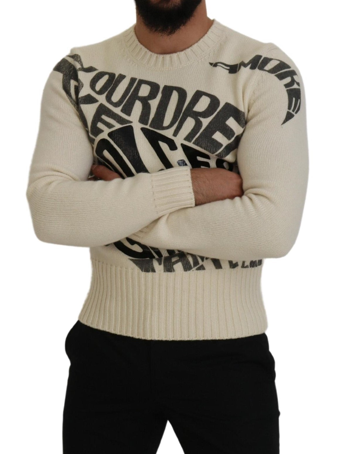 Dolce & Gabbana Elegant Off White Virgin Wool Sweater