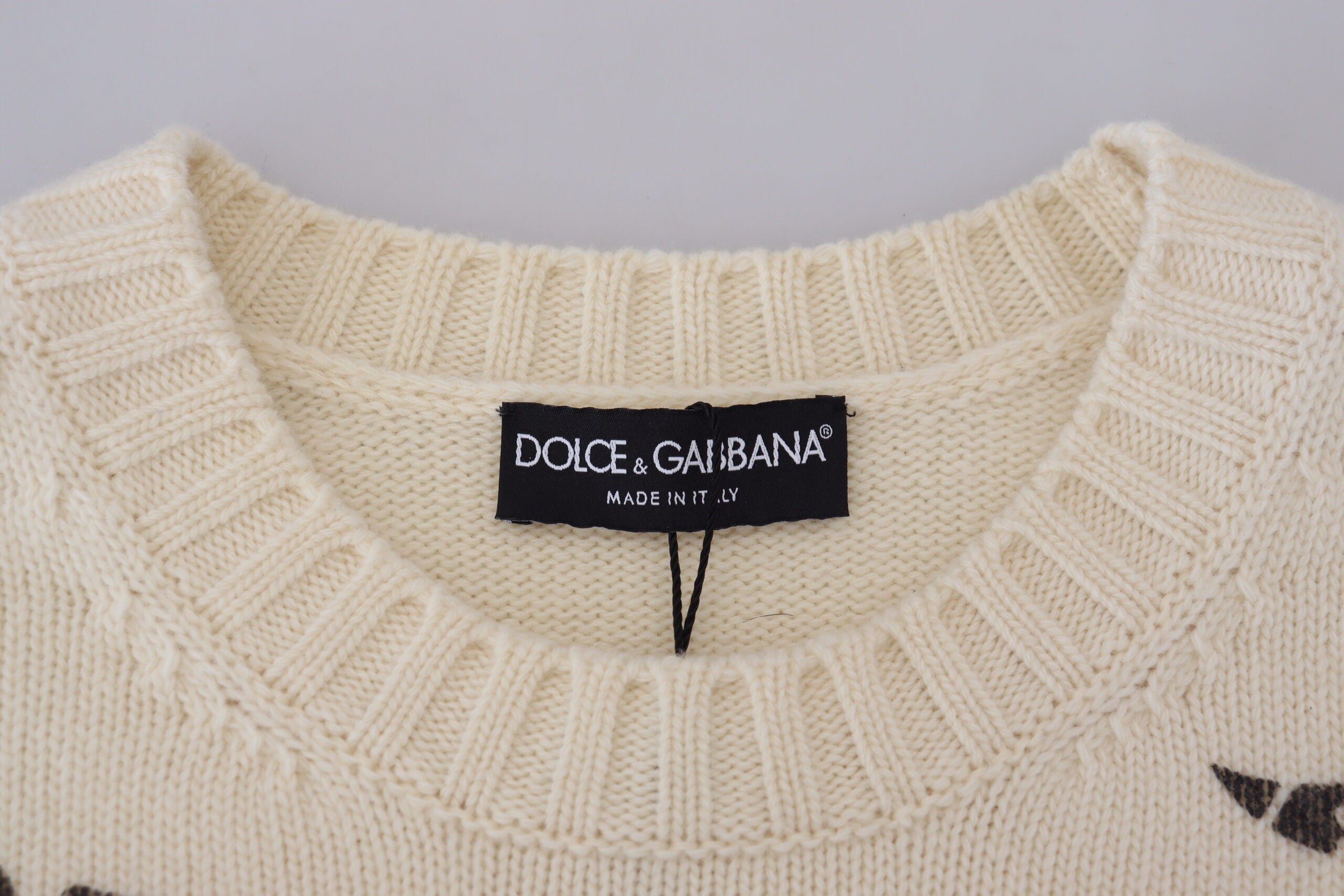 Dolce & Gabbana Elegant Off White Virgin Wool Sweater