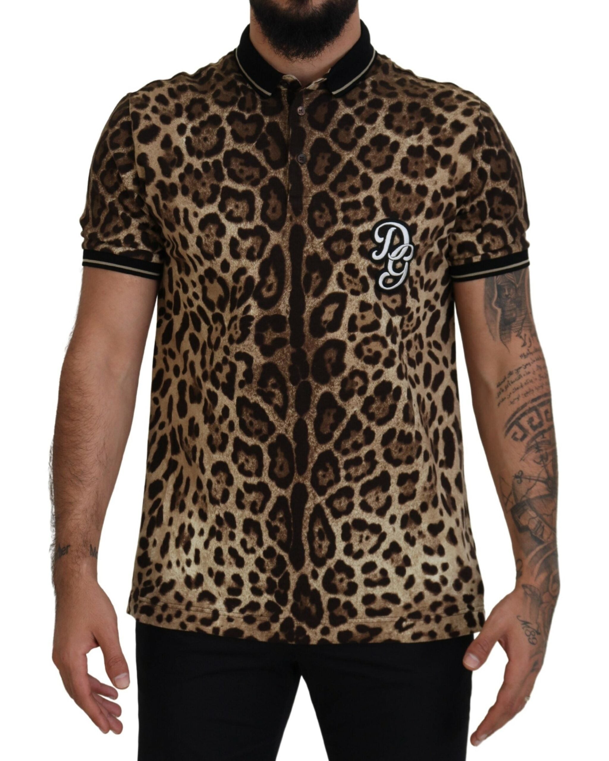 Dolce & Gabbana Leopard Print Cotton Casual Tee