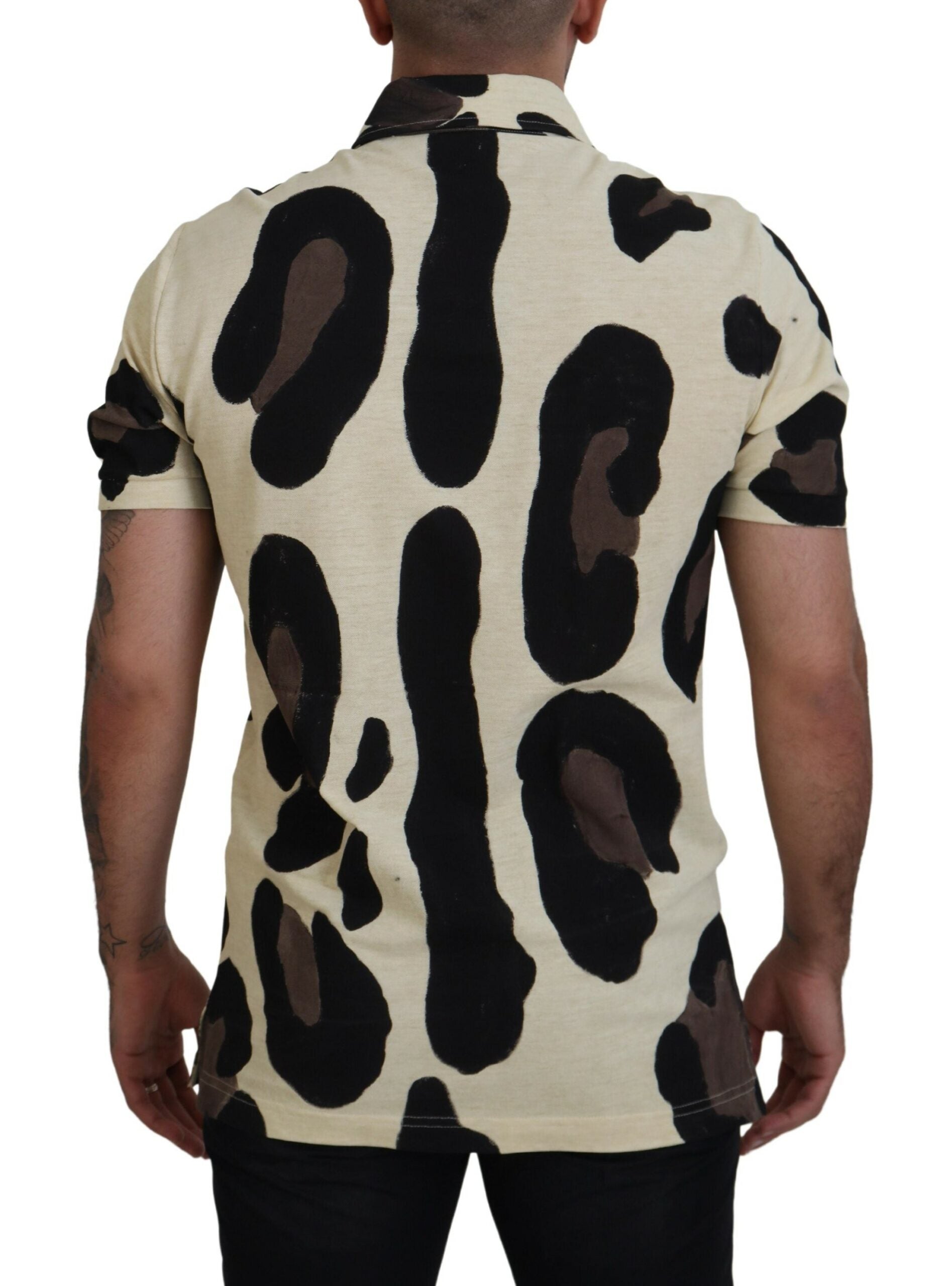 Dolce & Gabbana Multicolor Cow Print Casual T-Shirt