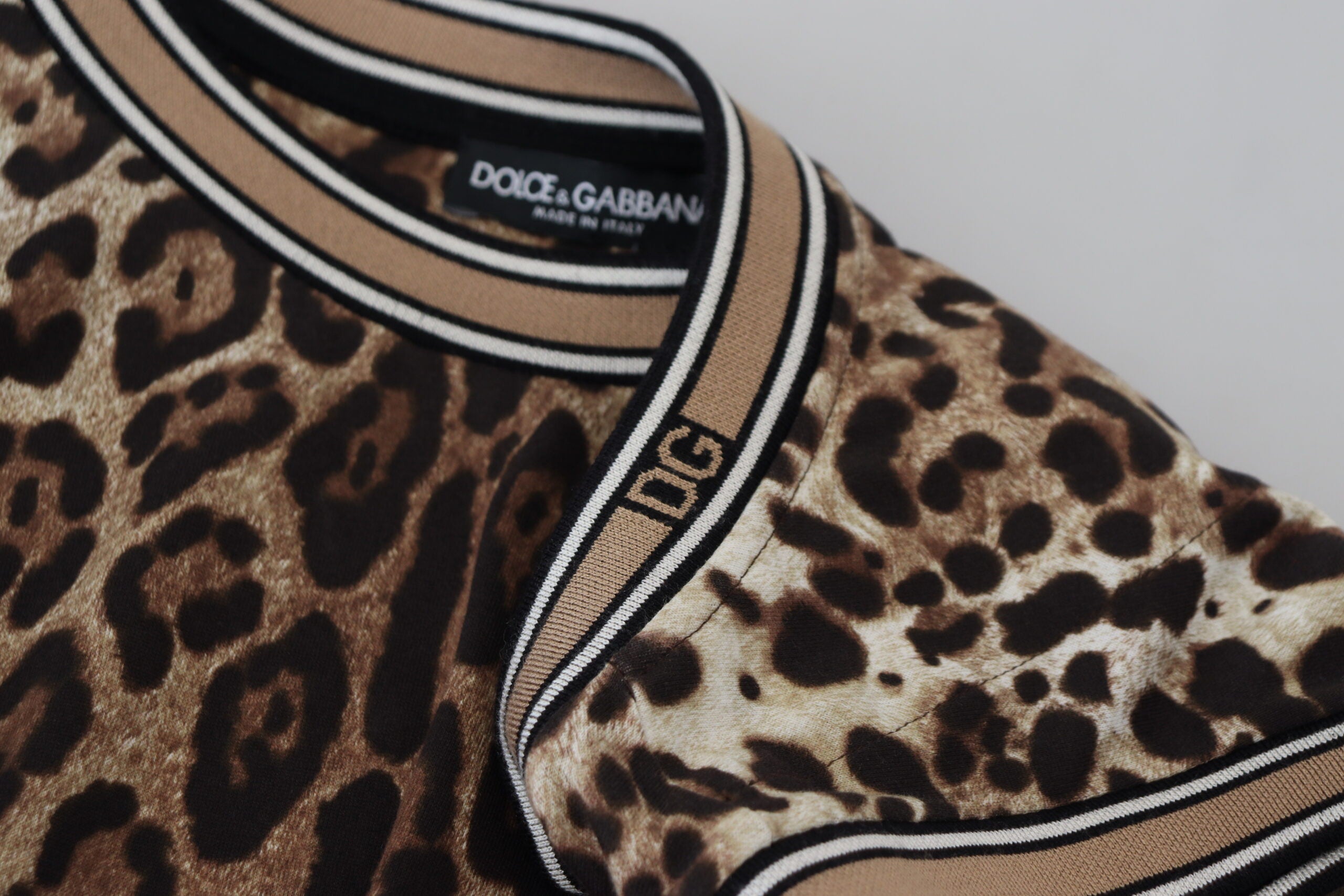 Dolce & Gabbana Leopard Print Sleeveless Cotton Tee