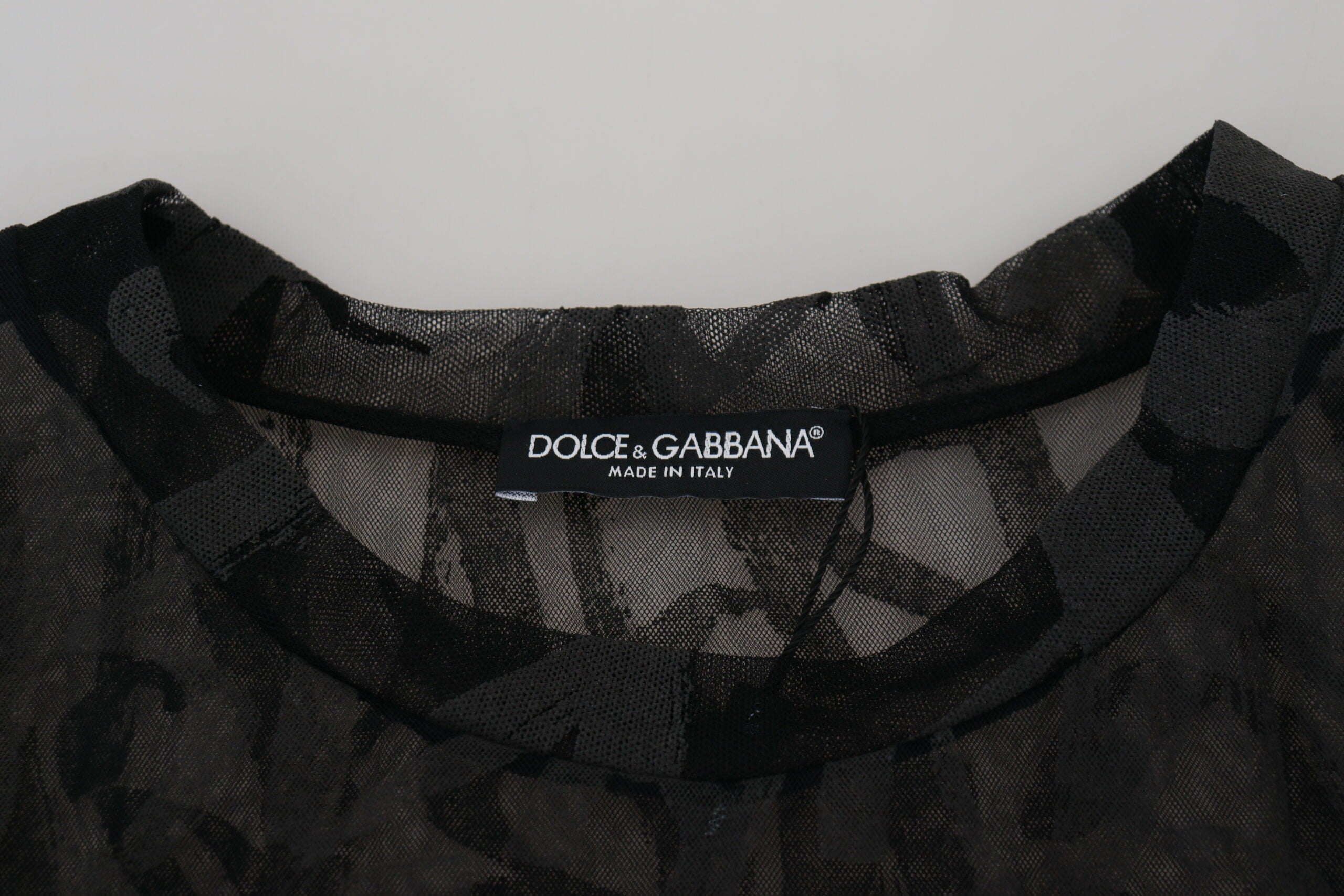 Dolce & Gabbana Elegant Sheer Logo Crew Neck Tee