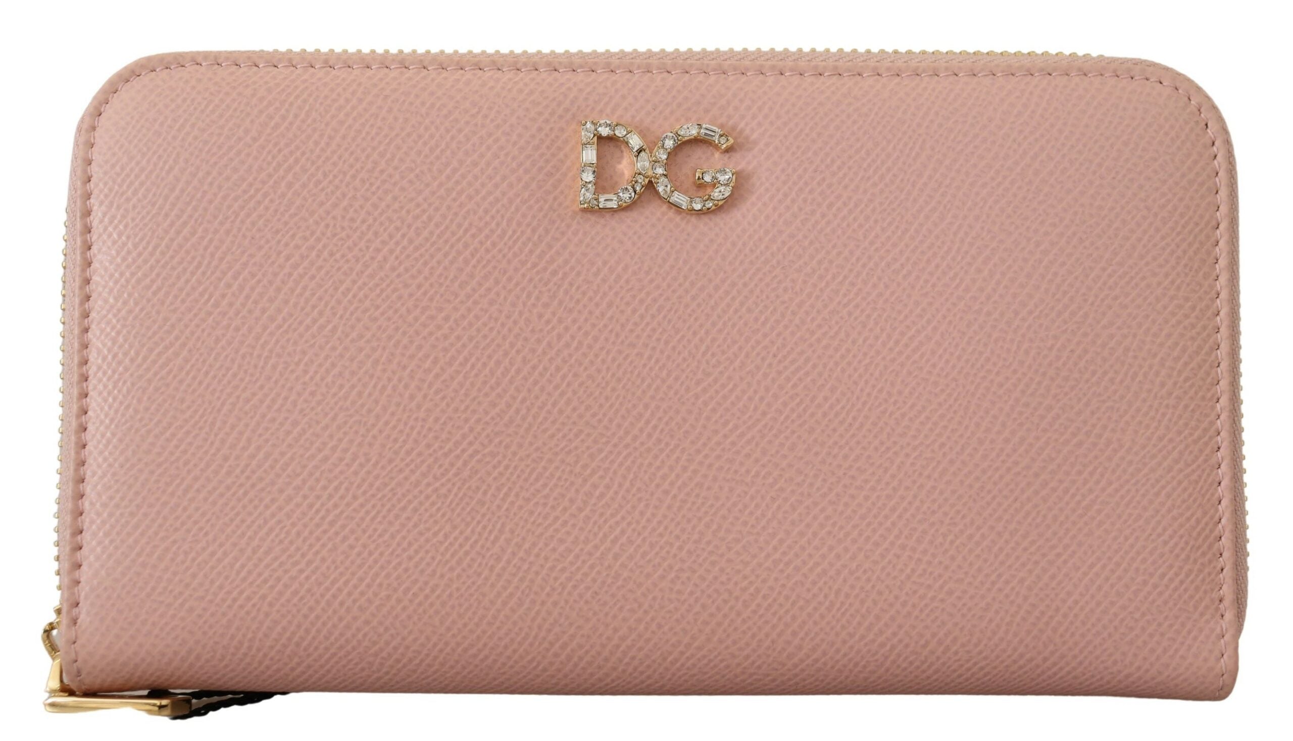 Dolce & Gabbana Elegant Pink Leather Continental Wallet