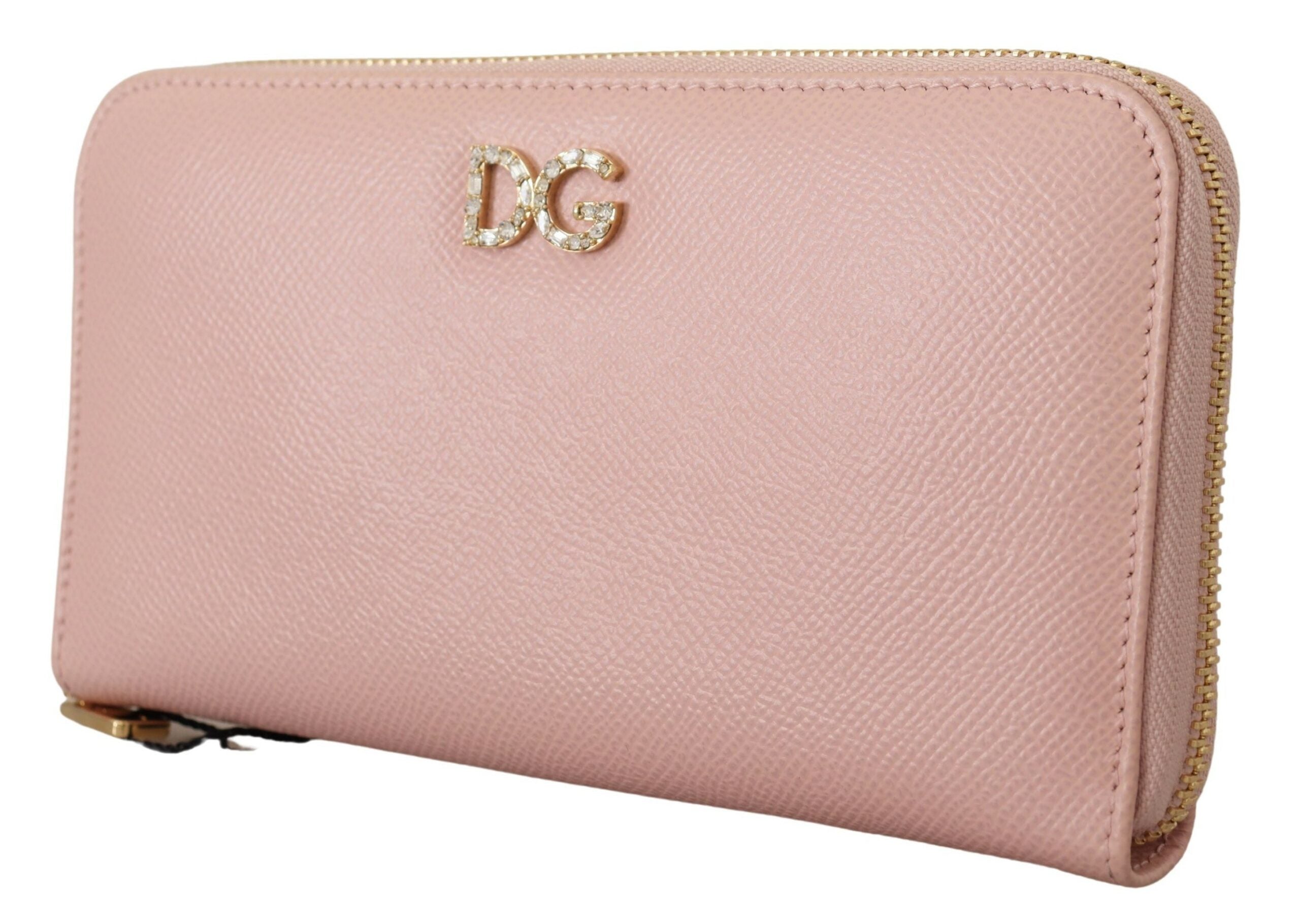 Dolce & Gabbana Elegant Pink Leather Continental Wallet