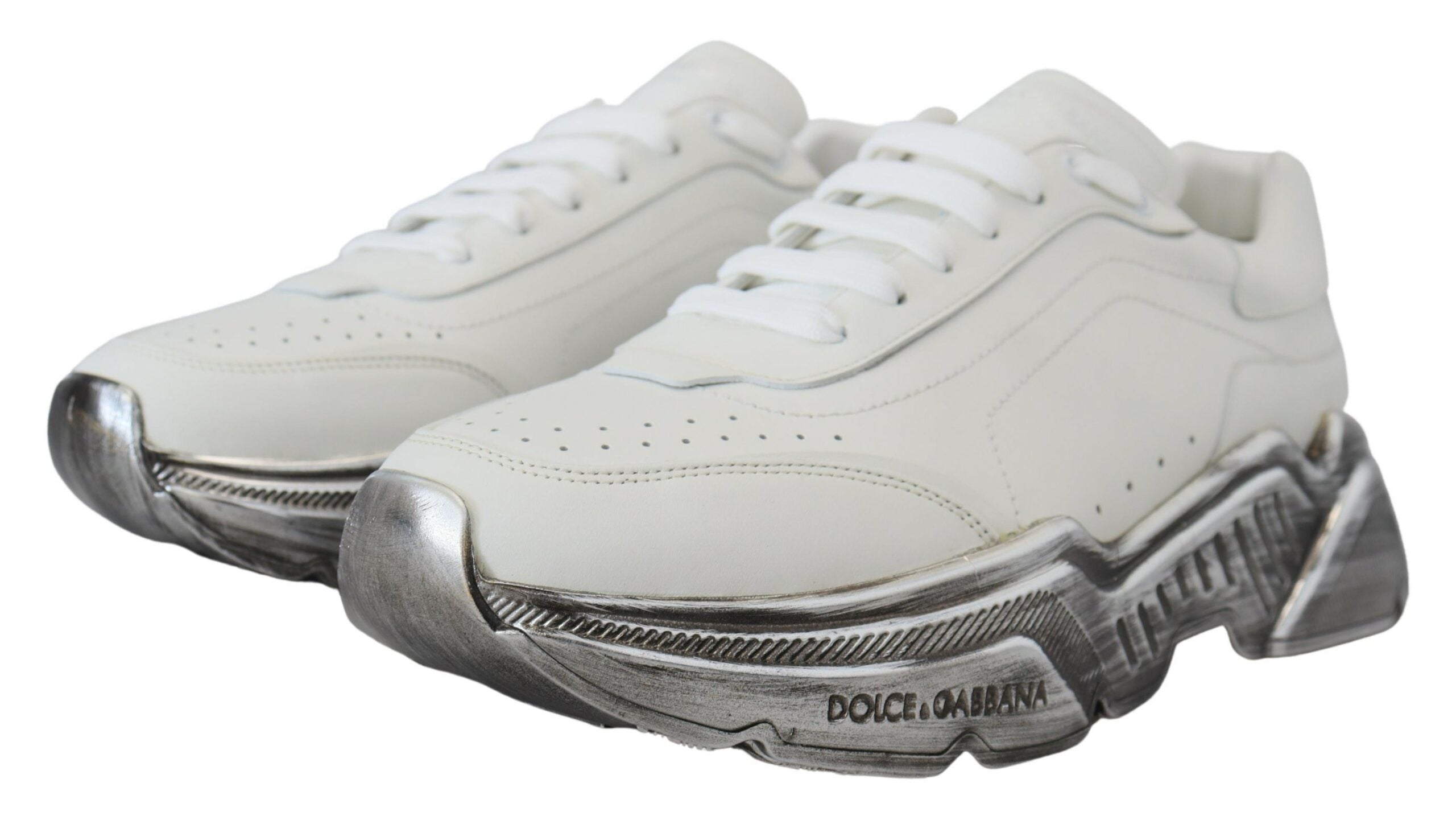 Dolce & Gabbana Daymaster White Leather Casual Sneakers