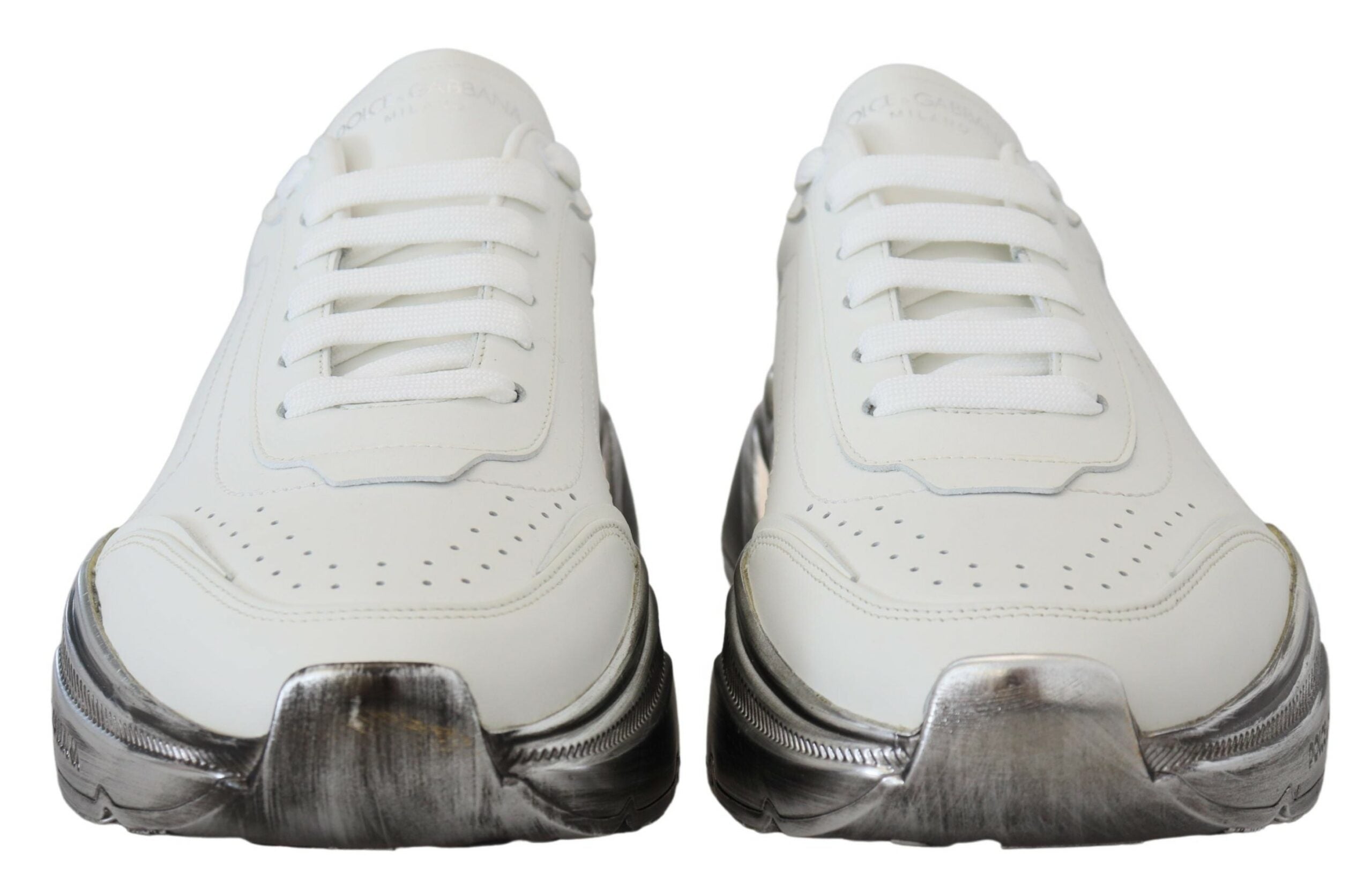 Dolce & Gabbana Daymaster White Leather Casual Sneakers