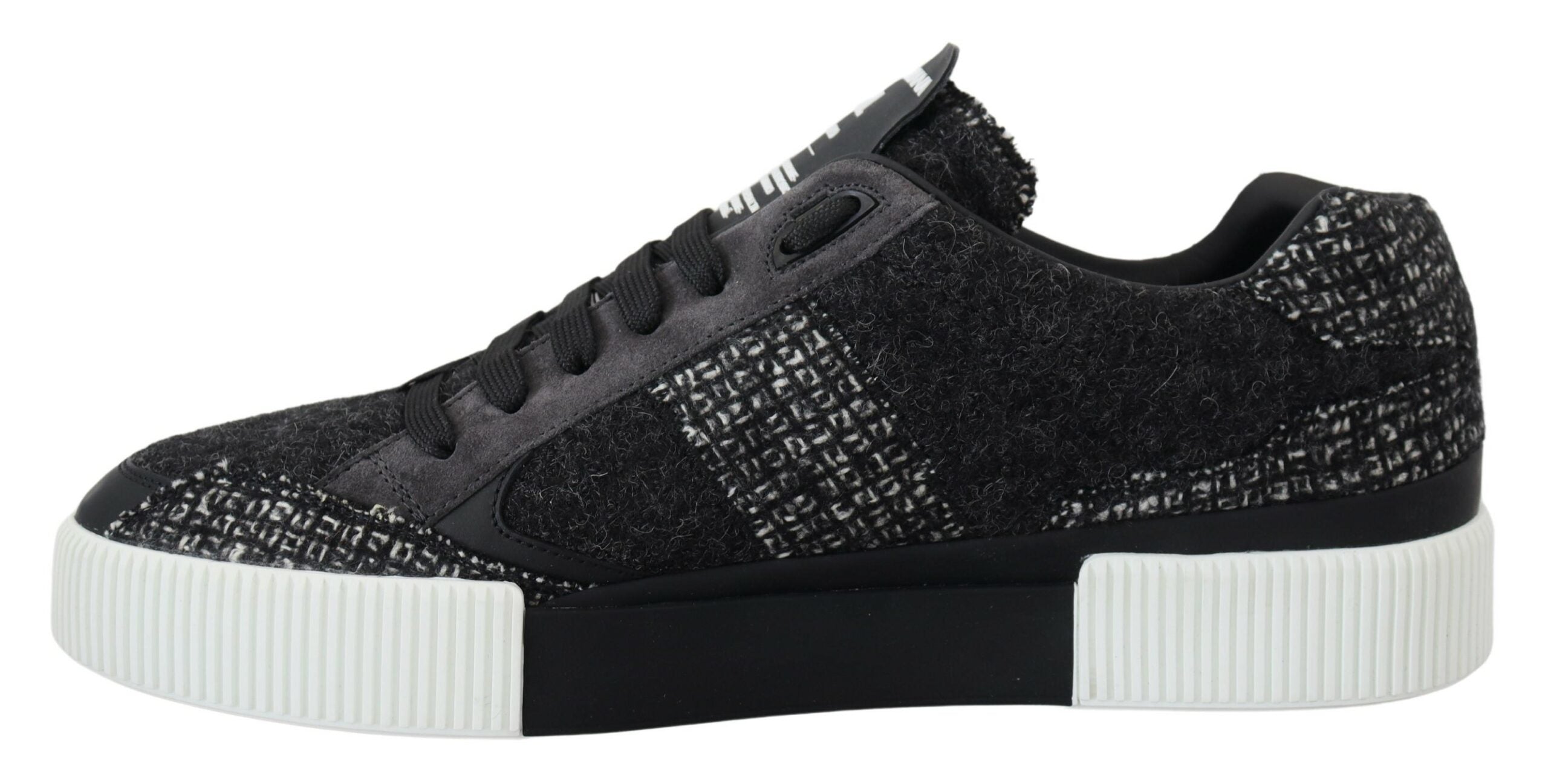 Dolce & Gabbana Chic Black Textured Low Top Sneakers