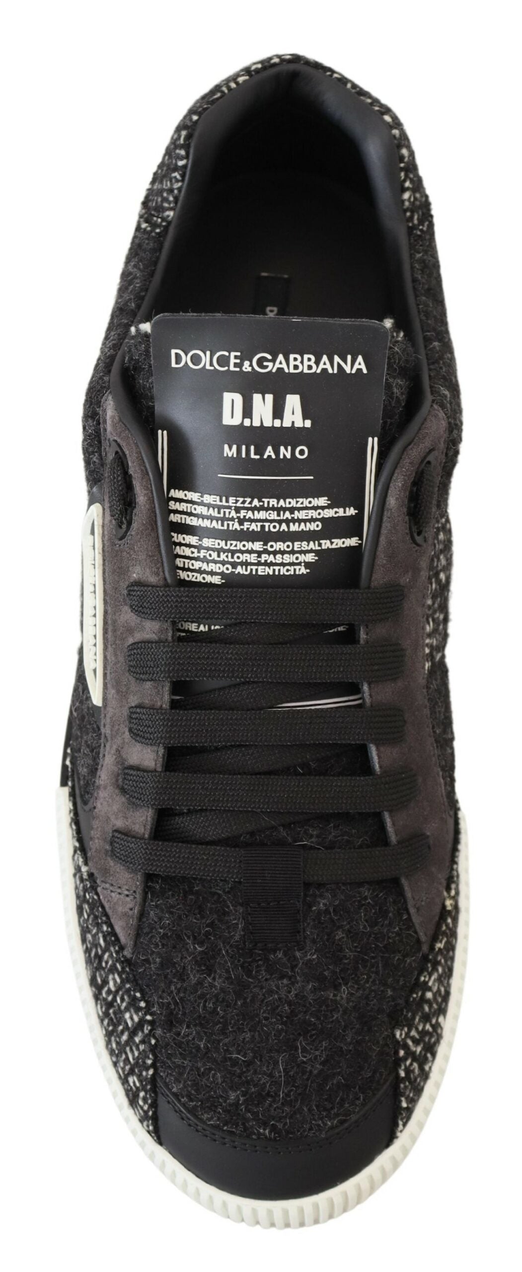 Dolce & Gabbana Chic Black Textured Low Top Sneakers